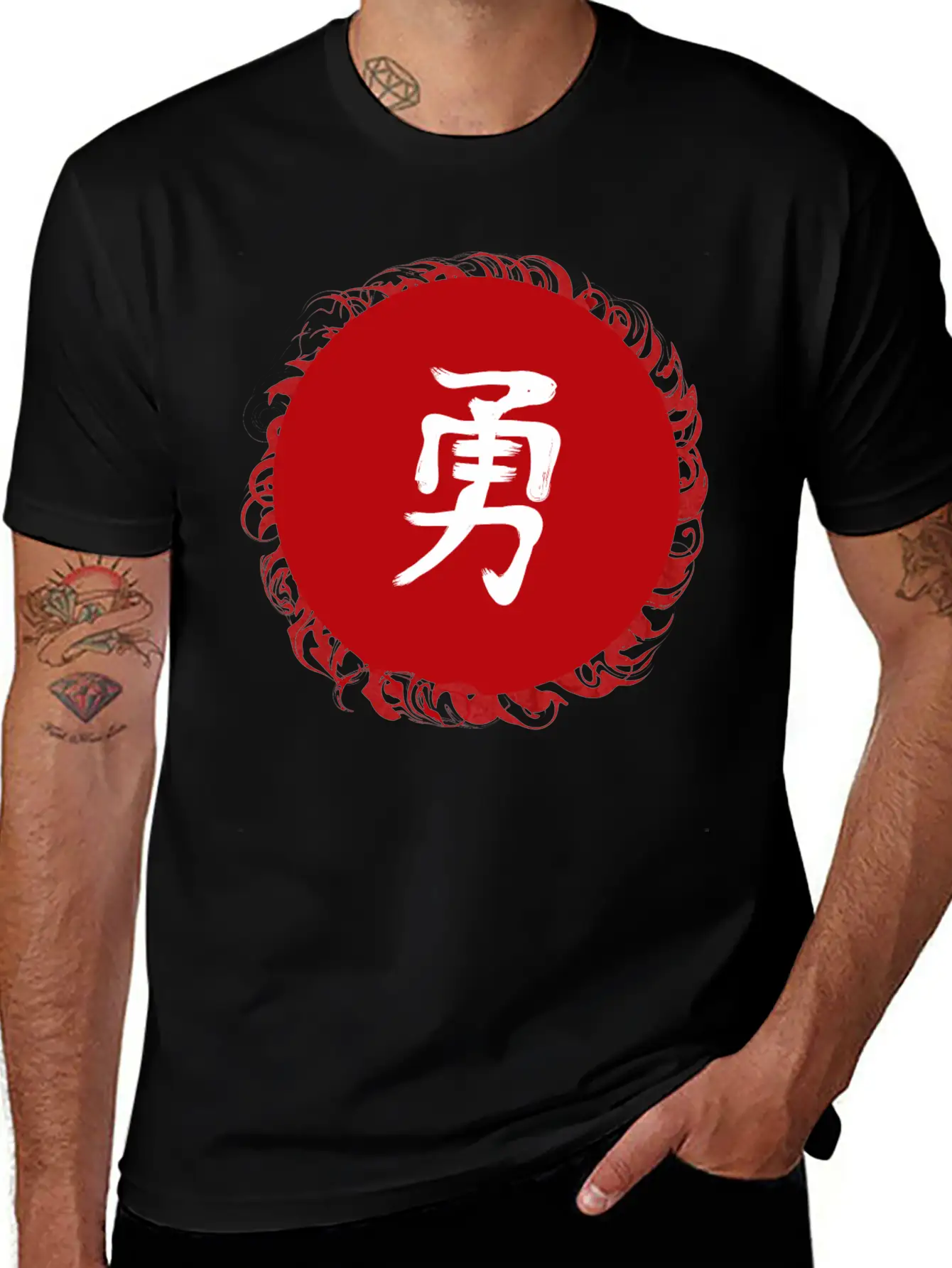 Brave - Japanese Kanji Essential Cotton Tee For Daily Outfits ¨C Unisex Style
