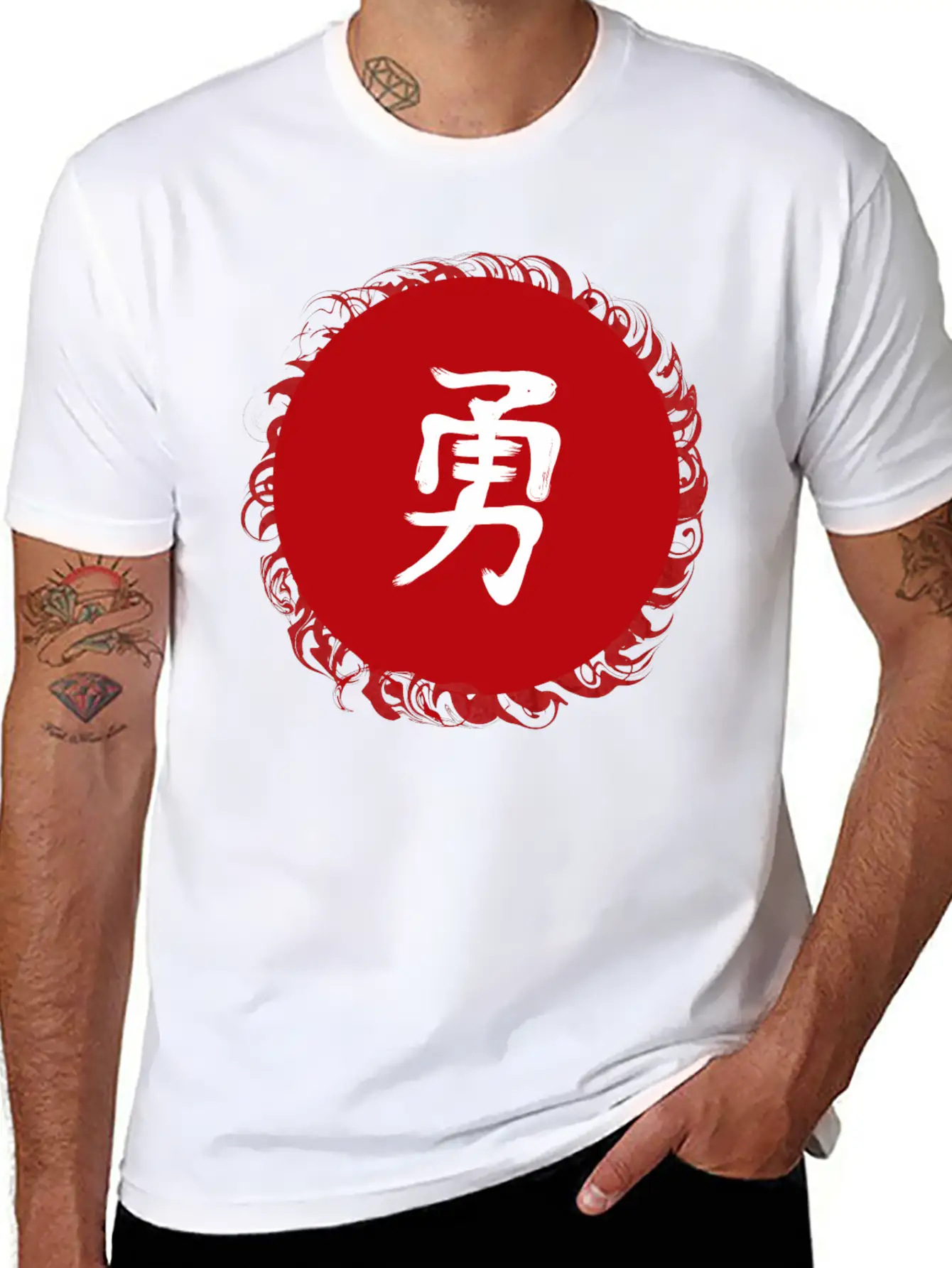 Brave - Japanese Kanji Essential Cotton Tee For Daily Outfits ¨C Unisex Style