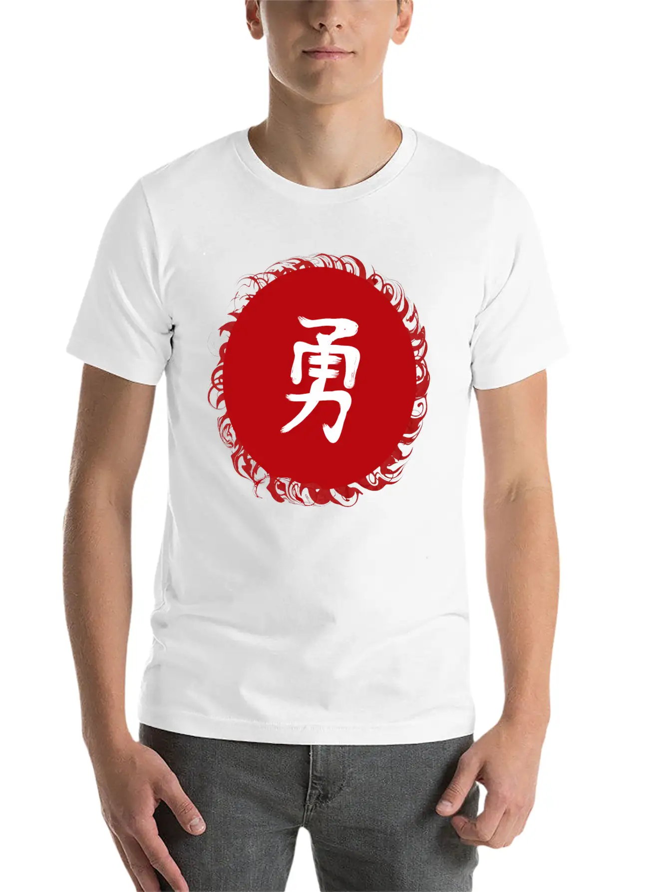 Brave - Japanese Kanji Essential Cotton Tee For Daily Outfits ¨C Unisex Style