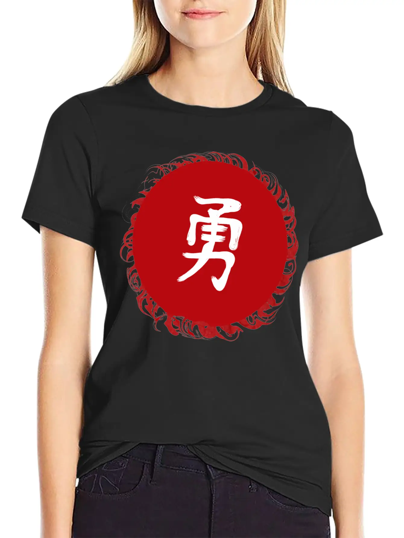 Brave - Japanese Kanji Essential Cotton Tee For Daily Outfits ¨C Unisex Style