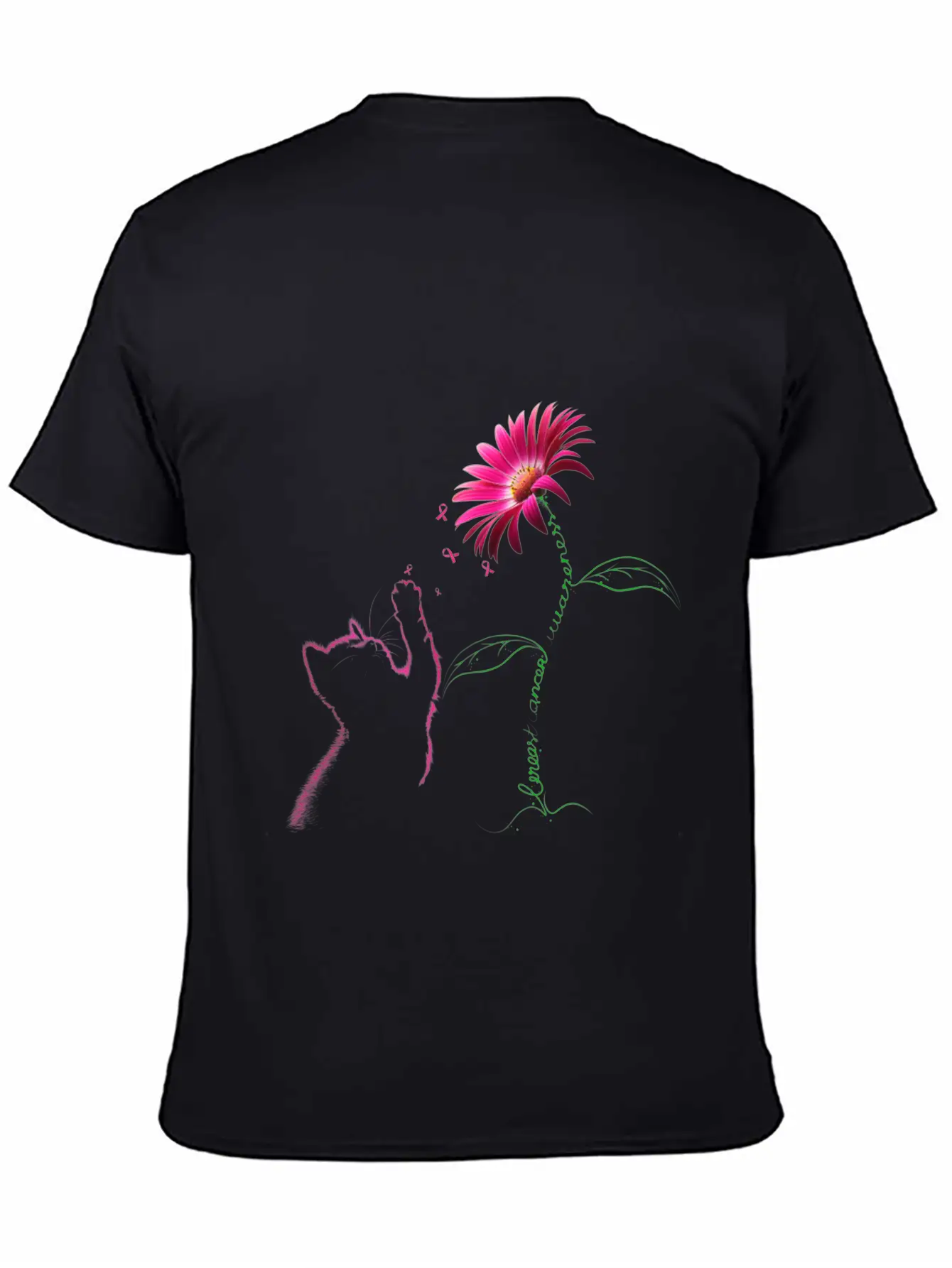 Breast Cancer Awareness Ribbon Daisy Flower Basic Graphic T-Shirt ¨C Daily Comfort In Soft Cotton