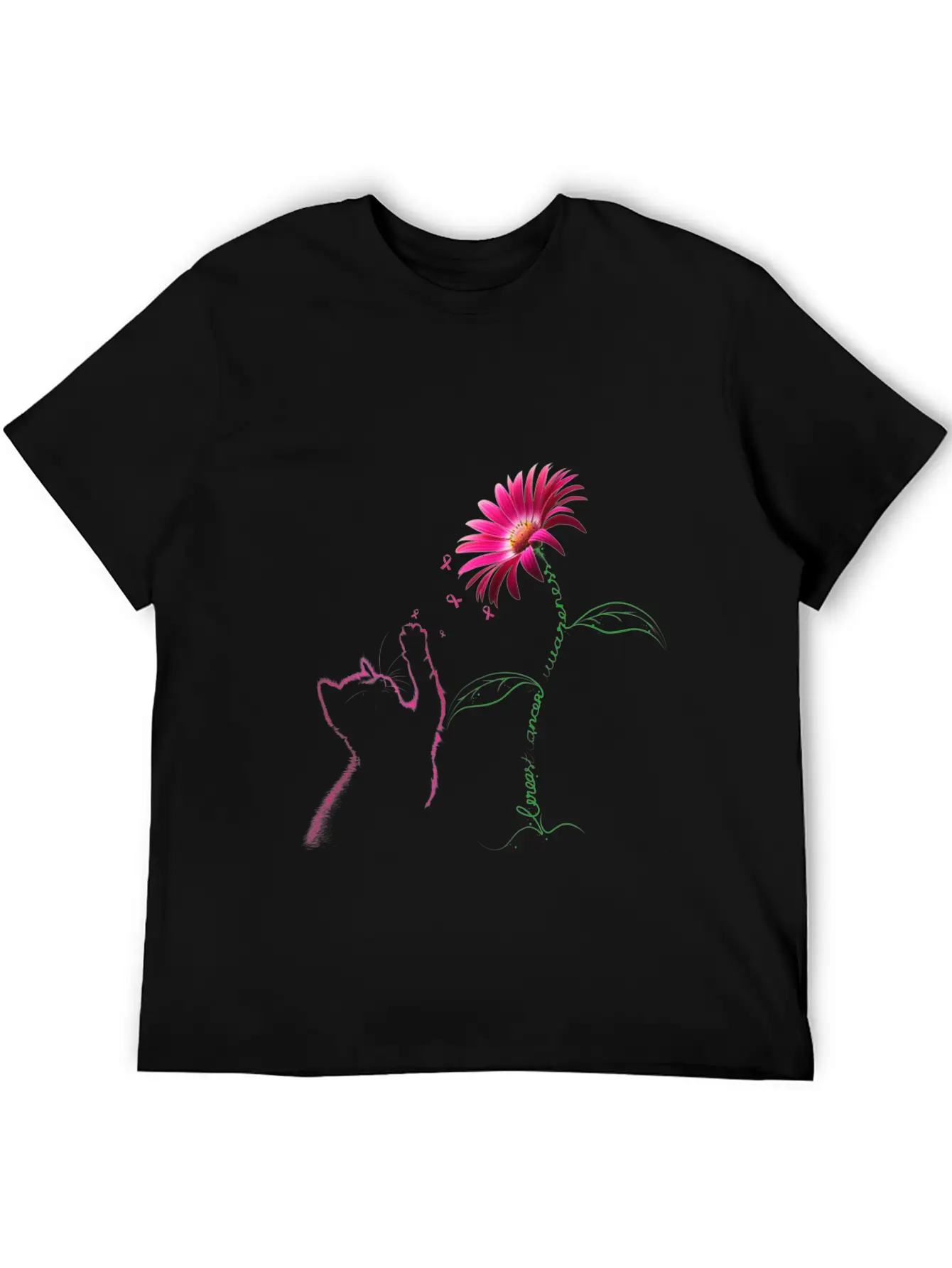 Breast Cancer Awareness Ribbon Daisy Flower Basic Graphic T-Shirt ¨C Daily Comfort In Soft Cotton