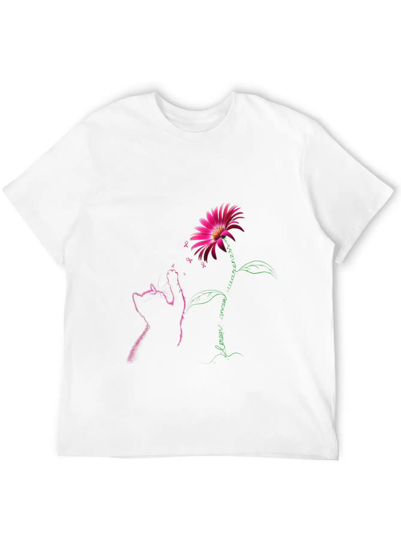 Breast Cancer Awareness Ribbon Daisy Flower Basic Graphic T-Shirt ¨C Daily Comfort In Soft Cotton