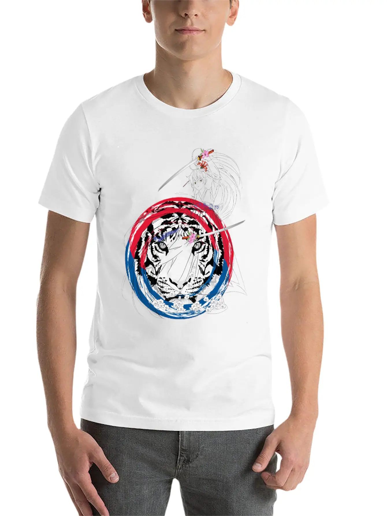 BTS Bangtan Boys Army Korea White Tiger Sword Gift Basic Graphic T-Shirt ¨C Daily Comfort In Soft Cotton