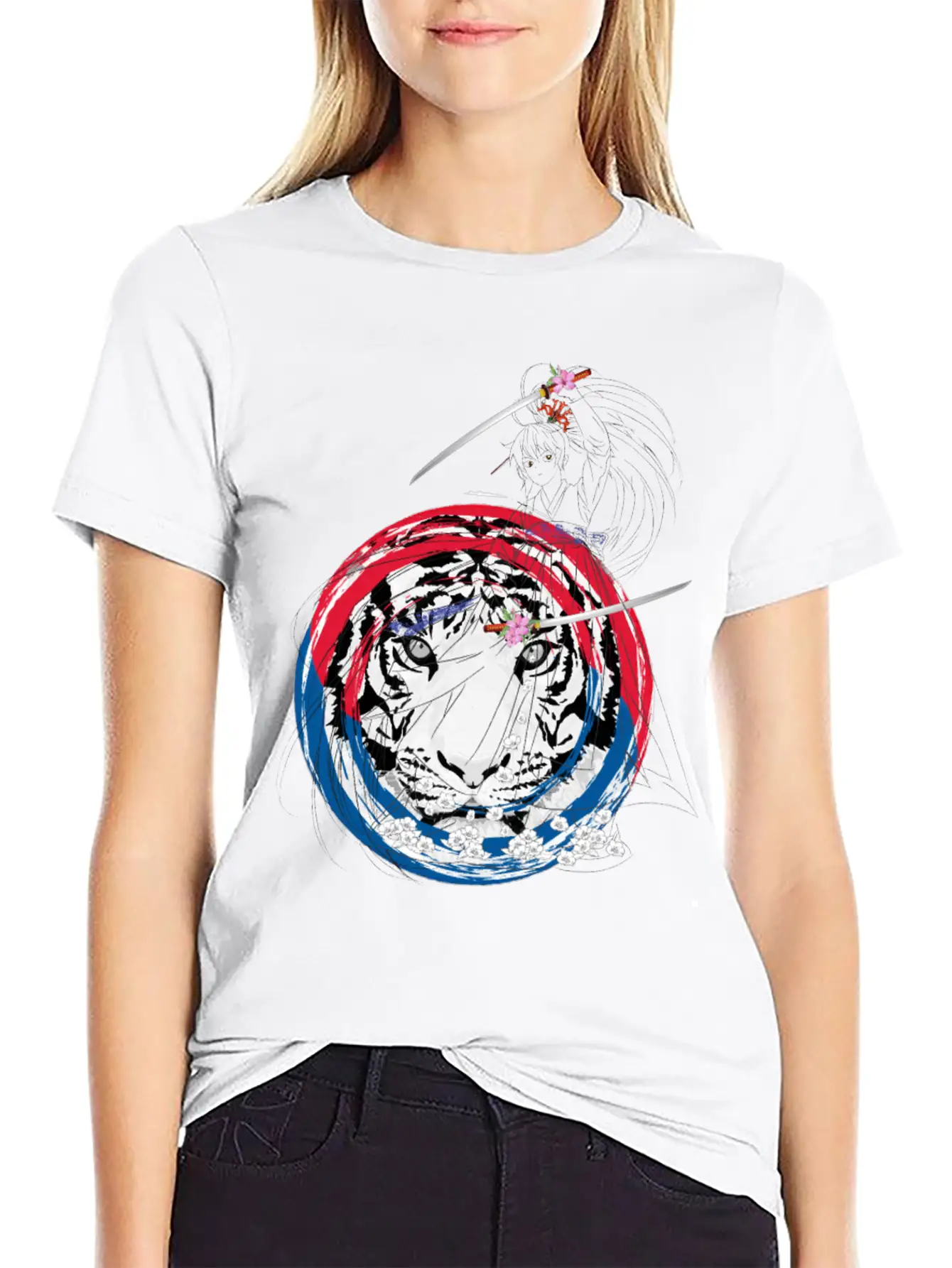 BTS Bangtan Boys Army Korea White Tiger Sword Gift Basic Graphic T-Shirt ¨C Daily Comfort In Soft Cotton
