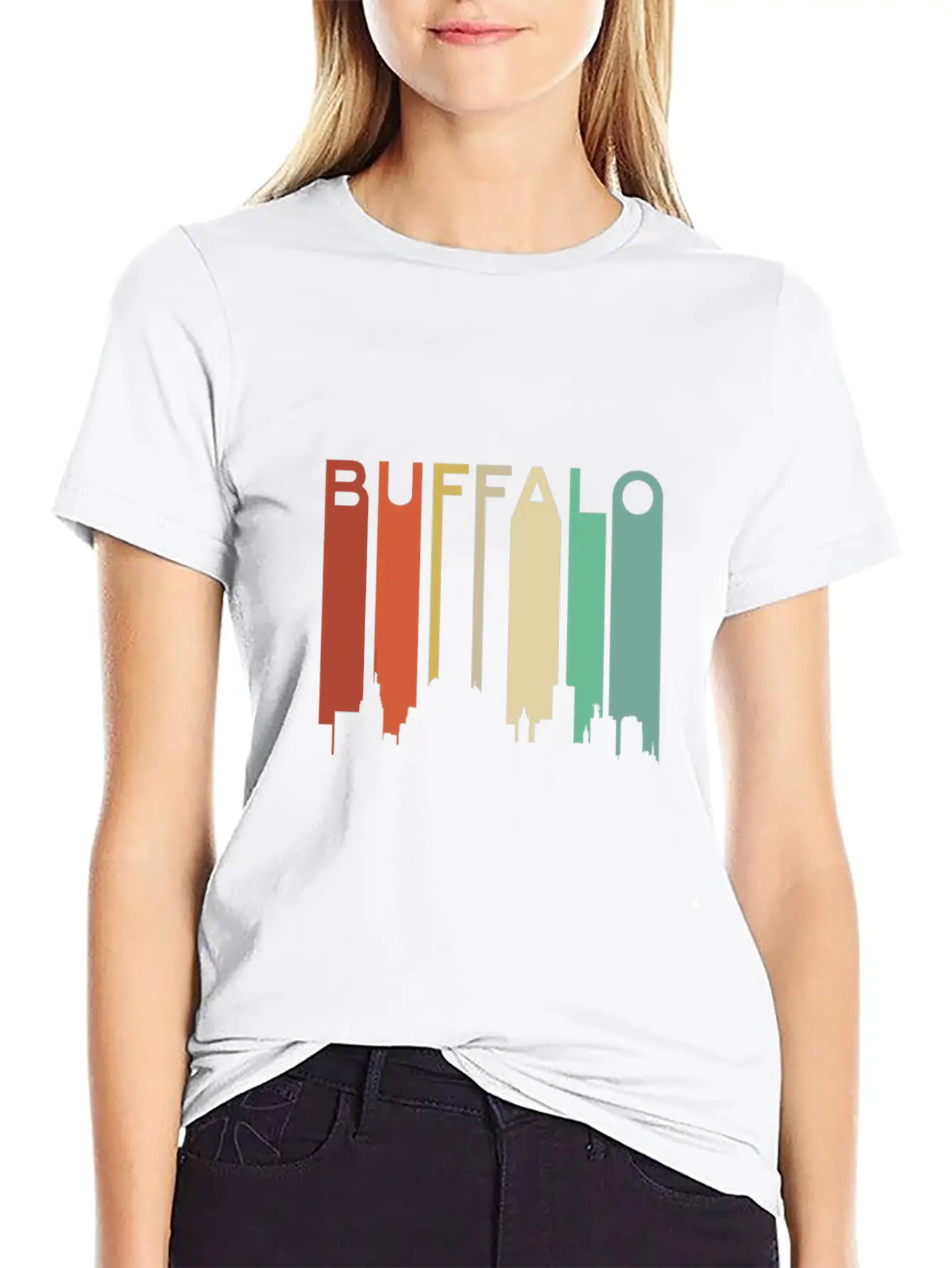 Buffalo New York Retro Skyline Bridge Vintage City Essential Cotton Tee For Daily Outfits ¨C Unisex Style