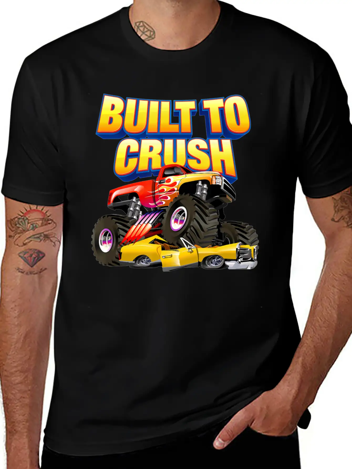 Built To Crush Monster Truck T Shirt841 Essential Cotton Tee For Daily Outfits ¨C Unisex Style