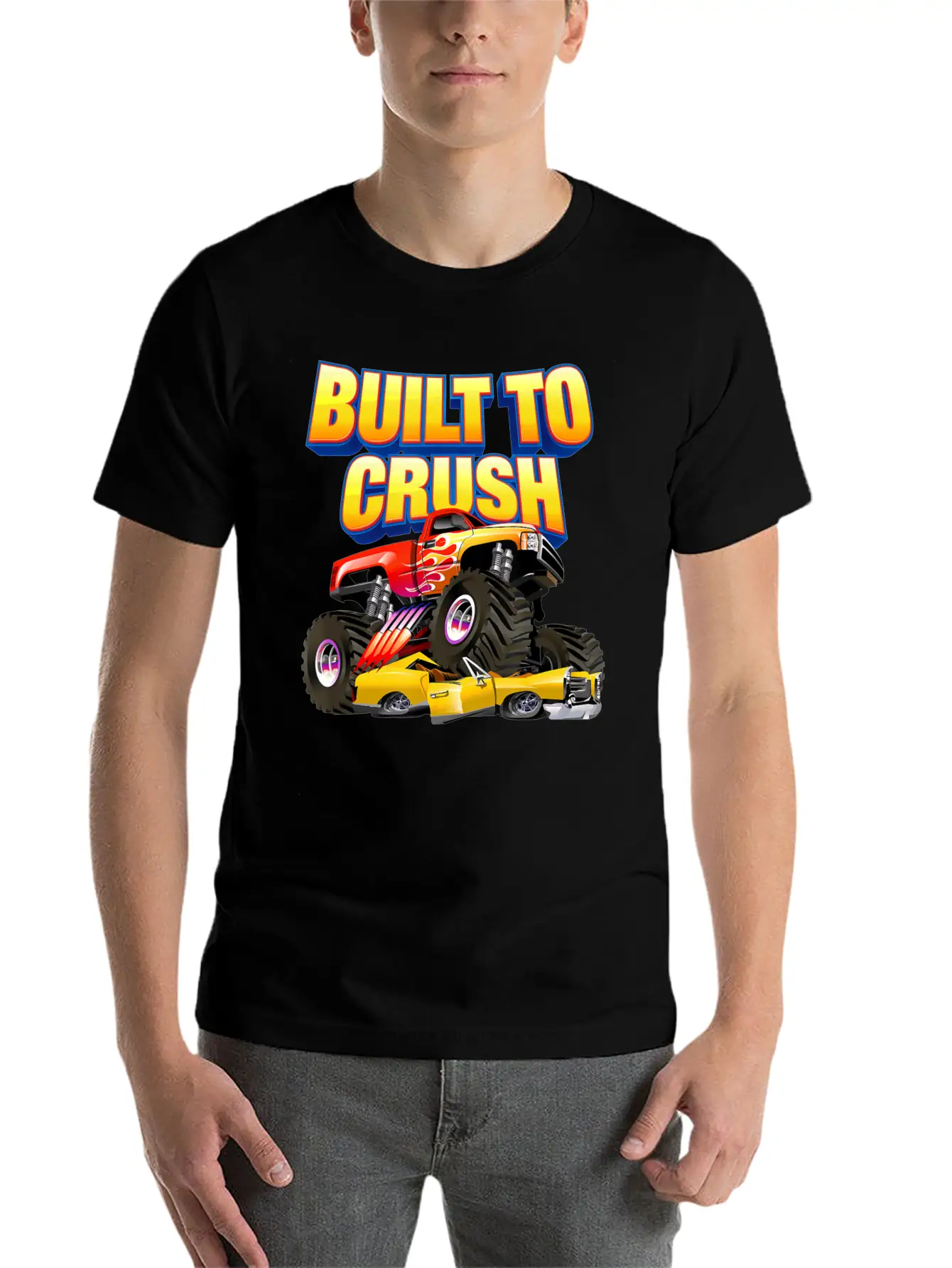 Built To Crush Monster Truck T Shirt841 Essential Cotton Tee For Daily Outfits ¨C Unisex Style