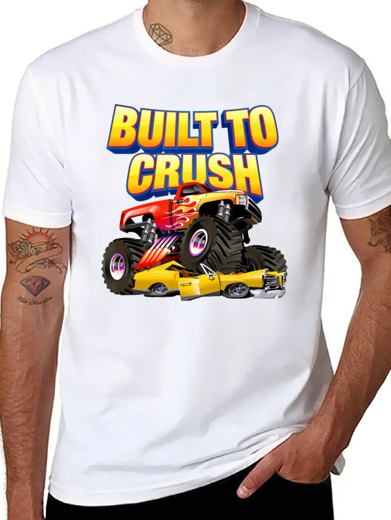 Built To Crush Monster Truck T Shirt841 Essential Cotton Tee For Daily Outfits ¨C Unisex Style