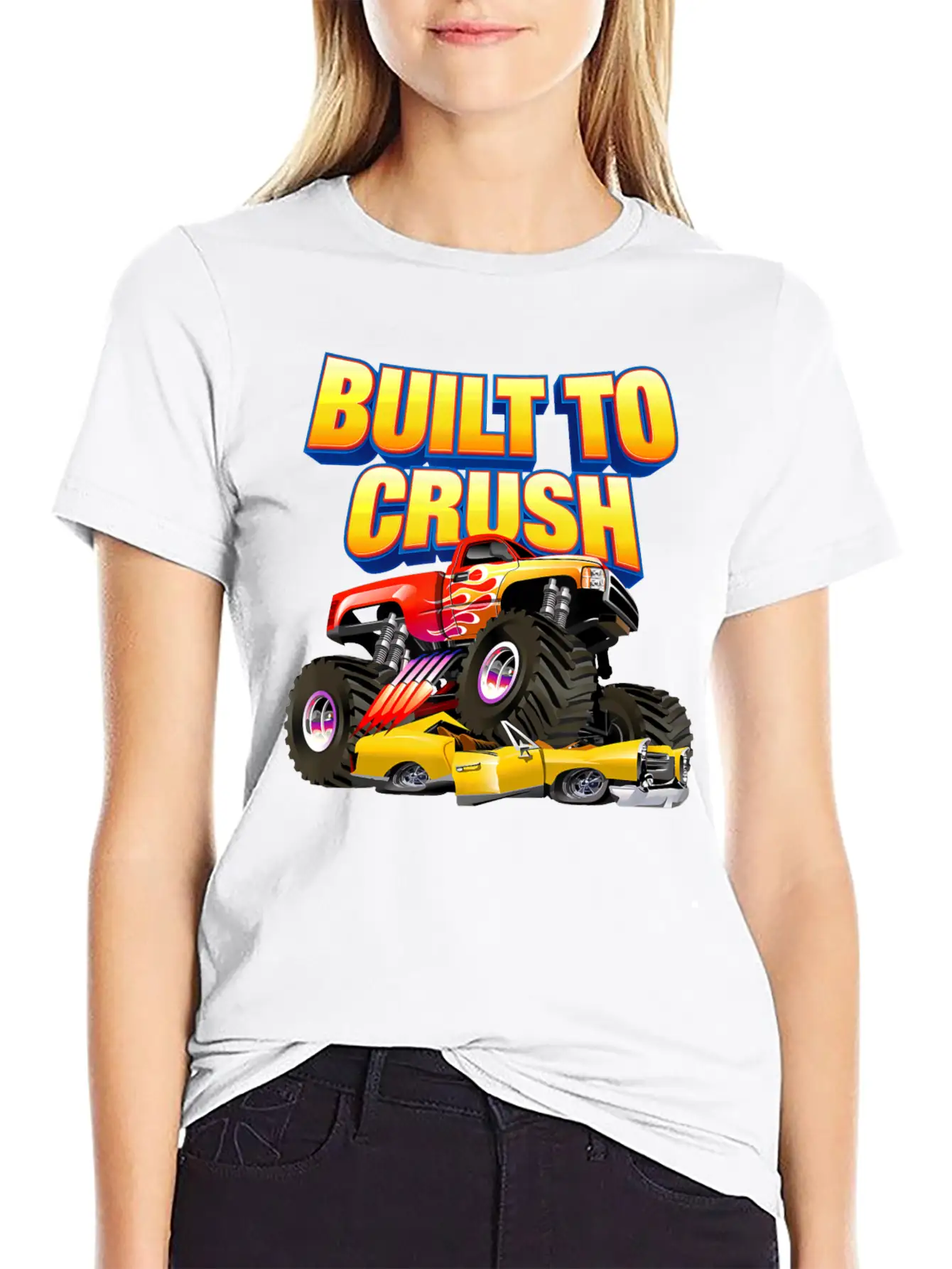 Built To Crush Monster Truck T Shirt841 Essential Cotton Tee For Daily Outfits ¨C Unisex Style