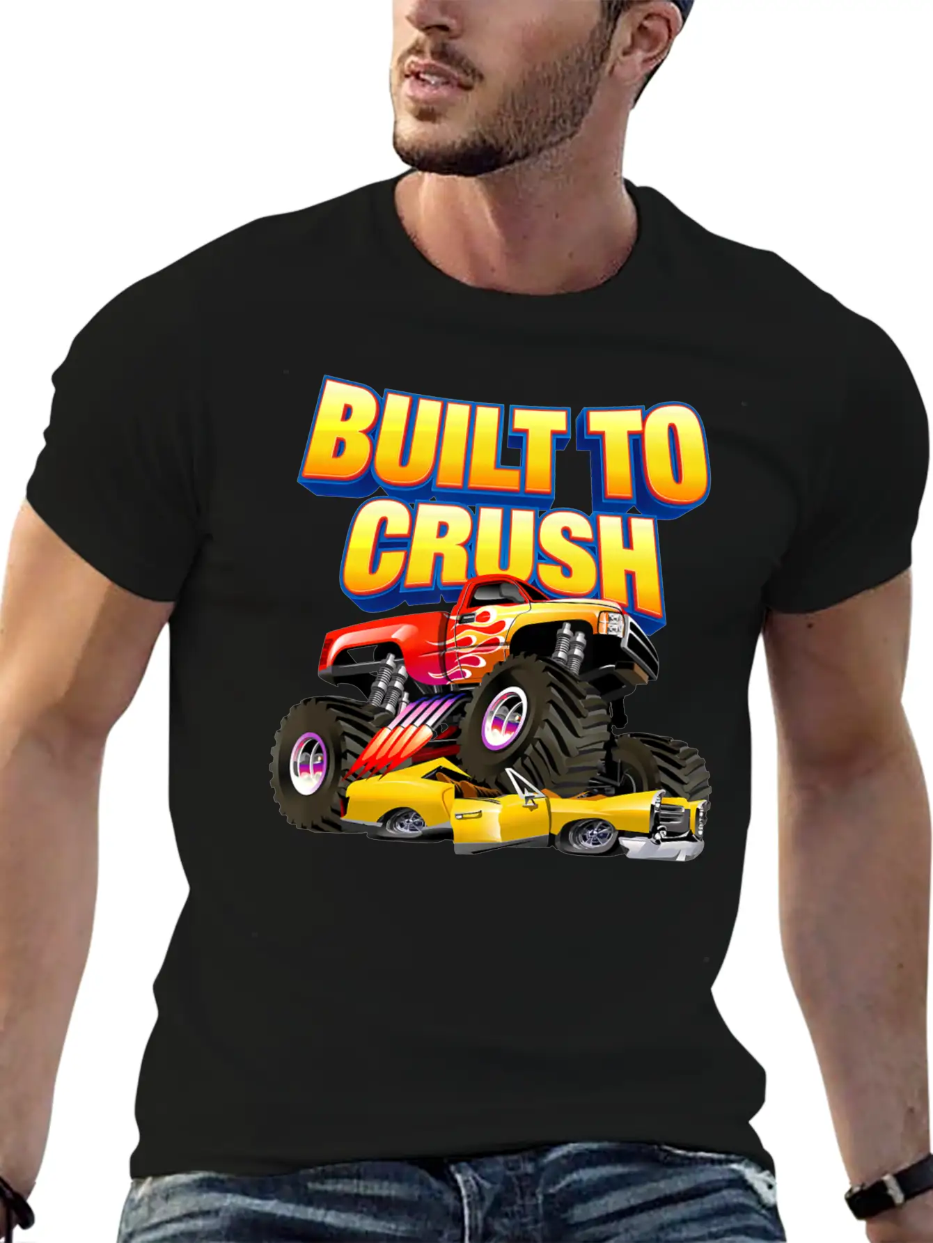 Built To Crush Monster Truck T Shirt841 Essential Cotton Tee For Daily Outfits ¨C Unisex Style