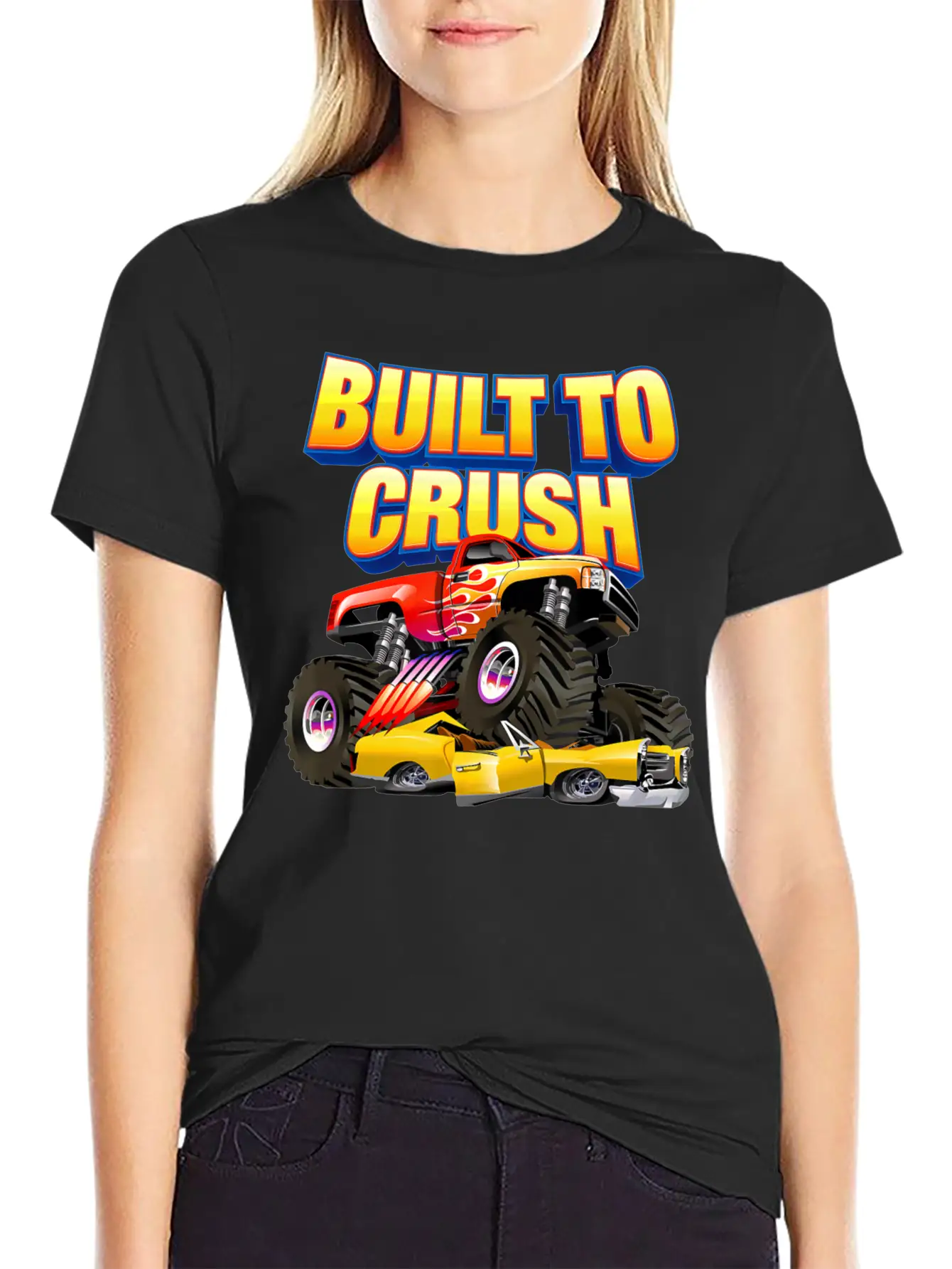 Built To Crush Monster Truck T Shirt841 Essential Cotton Tee For Daily Outfits ¨C Unisex Style