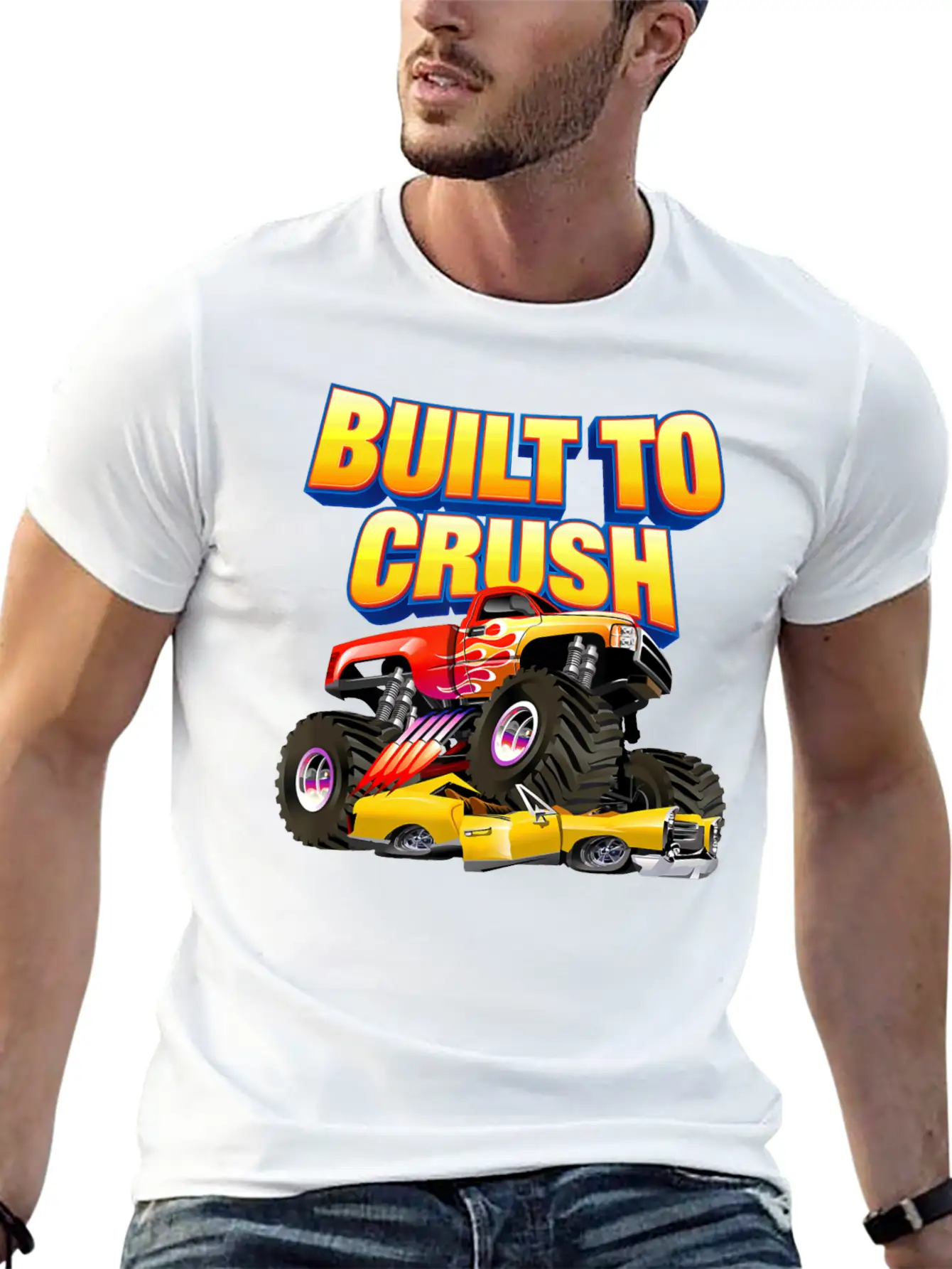 Built To Crush Monster Truck T Shirt841 Essential Cotton Tee For Daily Outfits ¨C Unisex Style