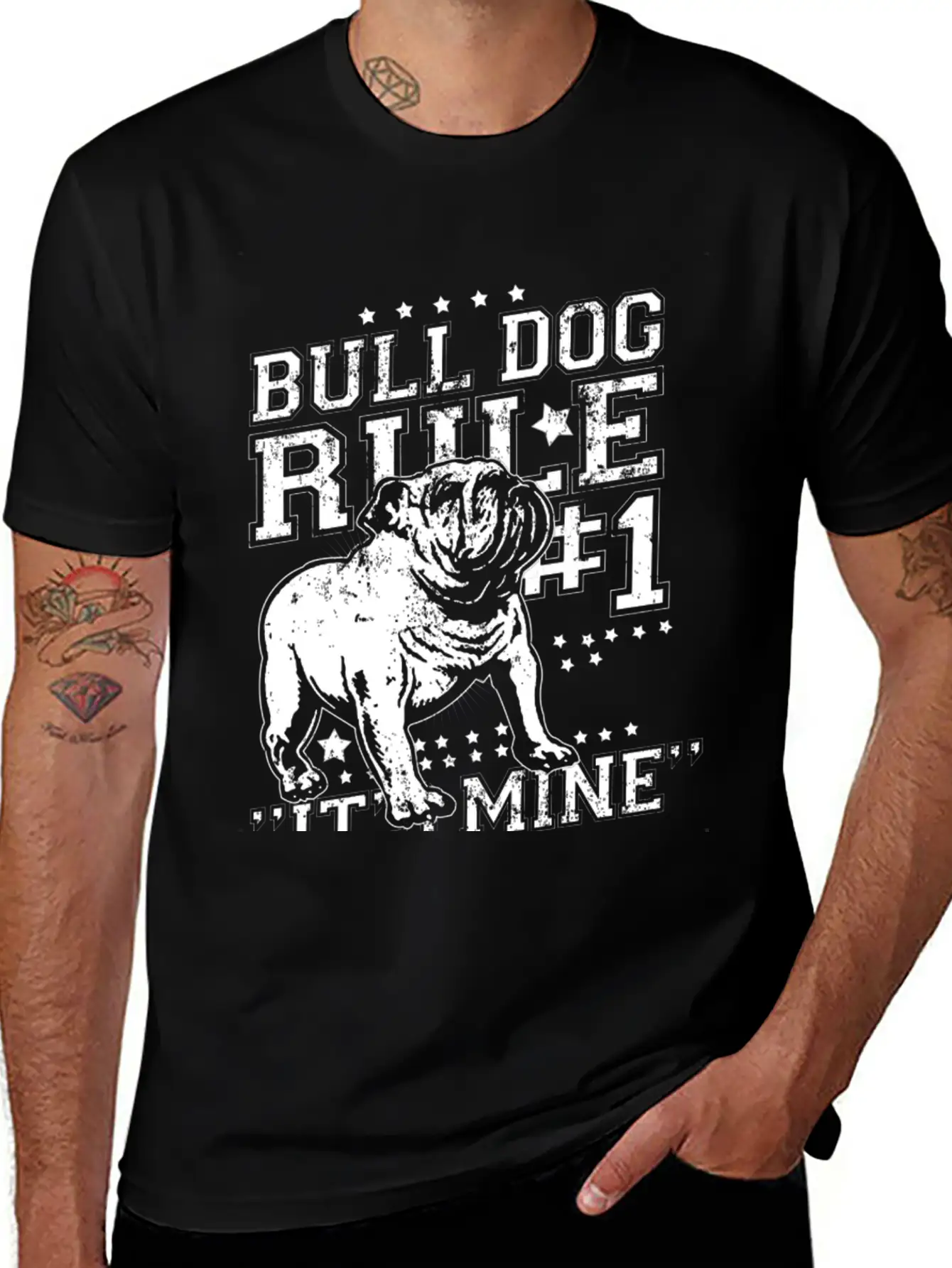 Bull Dog - Bull Dog Rule Number One T-shirt Basic Graphic T-Shirt ¨C Daily Comfort In Soft Cotton