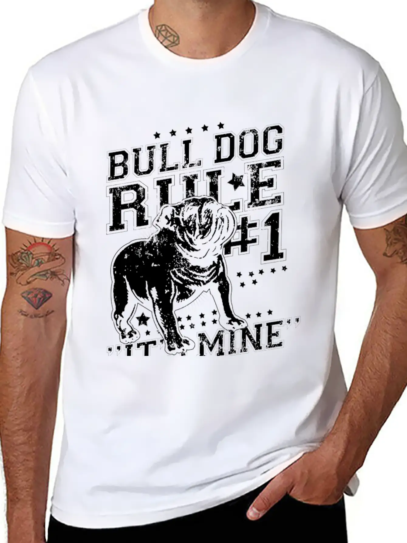 Bull Dog - Bull Dog Rule Number One T-shirt Basic Graphic T-Shirt ¨C Daily Comfort In Soft Cotton
