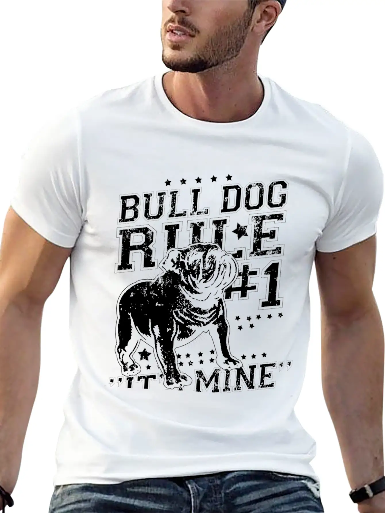Bull Dog - Bull Dog Rule Number One T-shirt Basic Graphic T-Shirt ¨C Daily Comfort In Soft Cotton