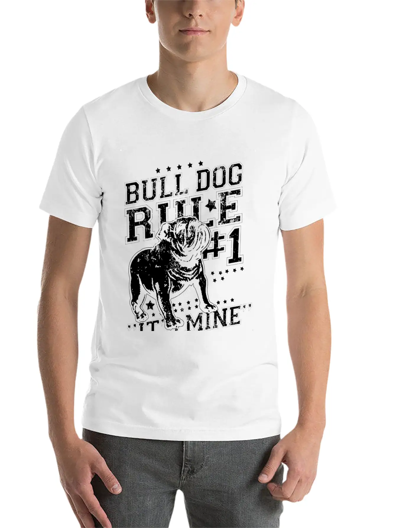 Bull Dog - Bull Dog Rule Number One T-shirt Basic Graphic T-Shirt ¨C Daily Comfort In Soft Cotton
