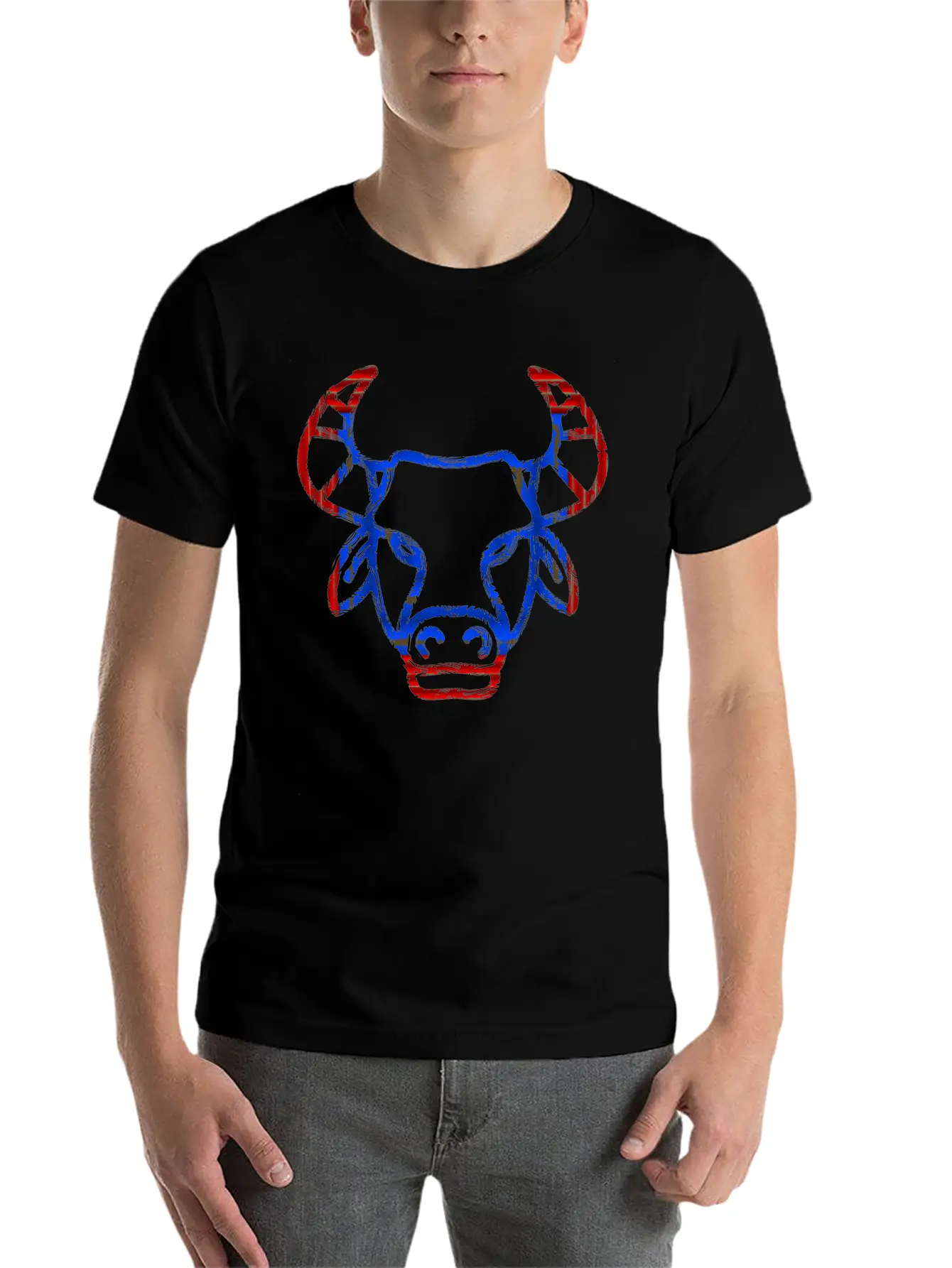 Bull Face Soft Cotton Short Sleeve Tee ¨C Unisex Wardrobe Staple