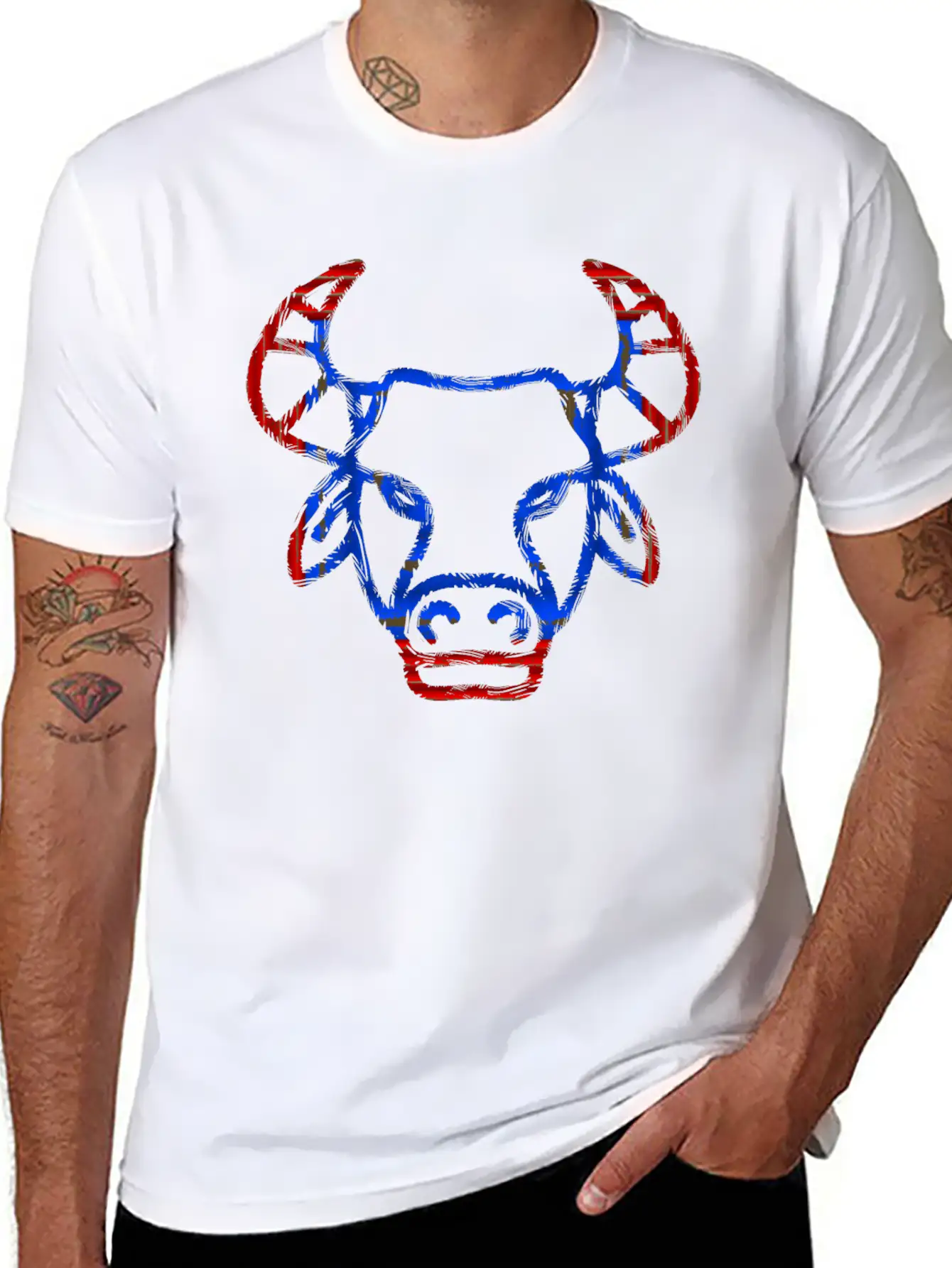 Bull Face Soft Cotton Short Sleeve Tee ¨C Unisex Wardrobe Staple