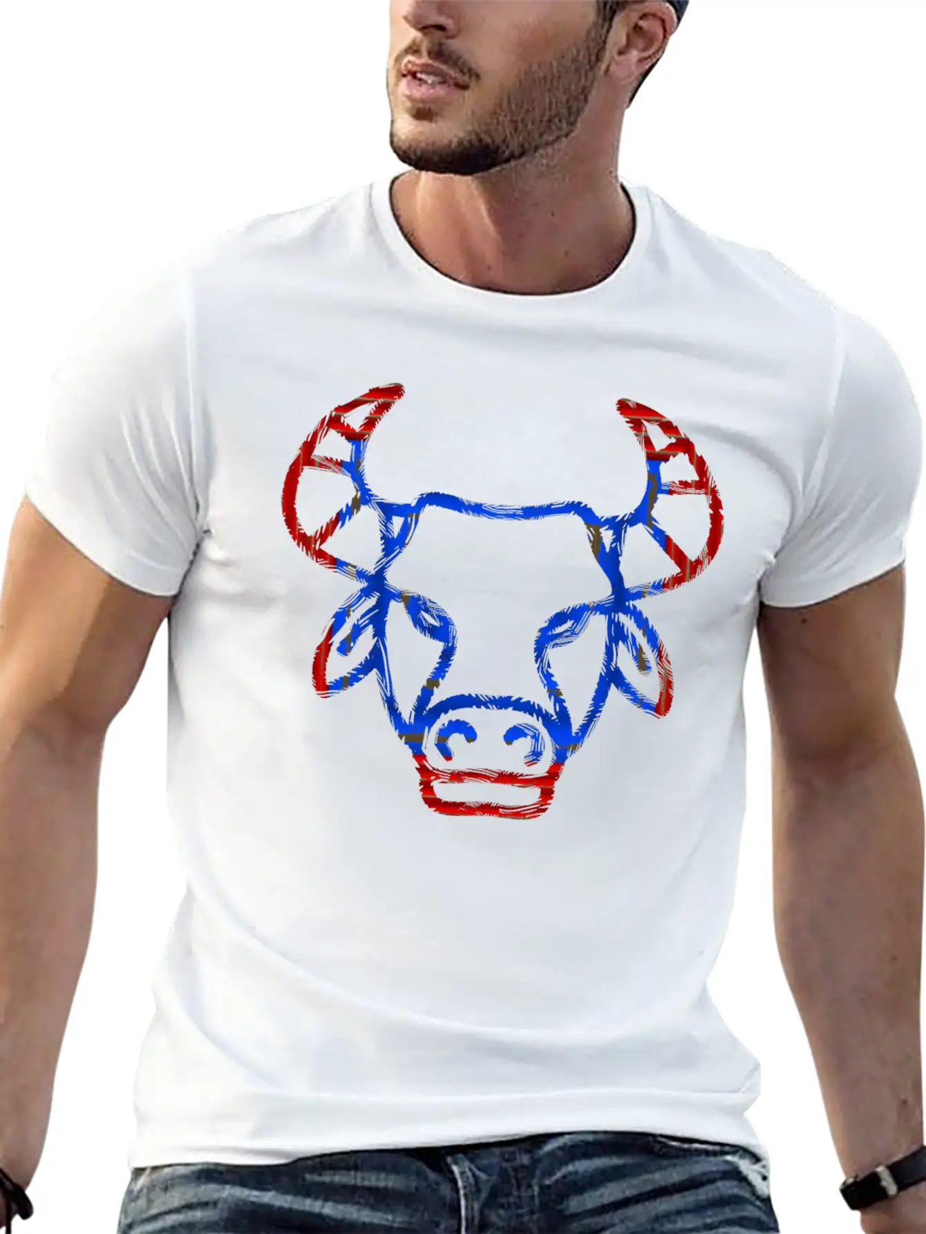 Bull Face Soft Cotton Short Sleeve Tee ¨C Unisex Wardrobe Staple