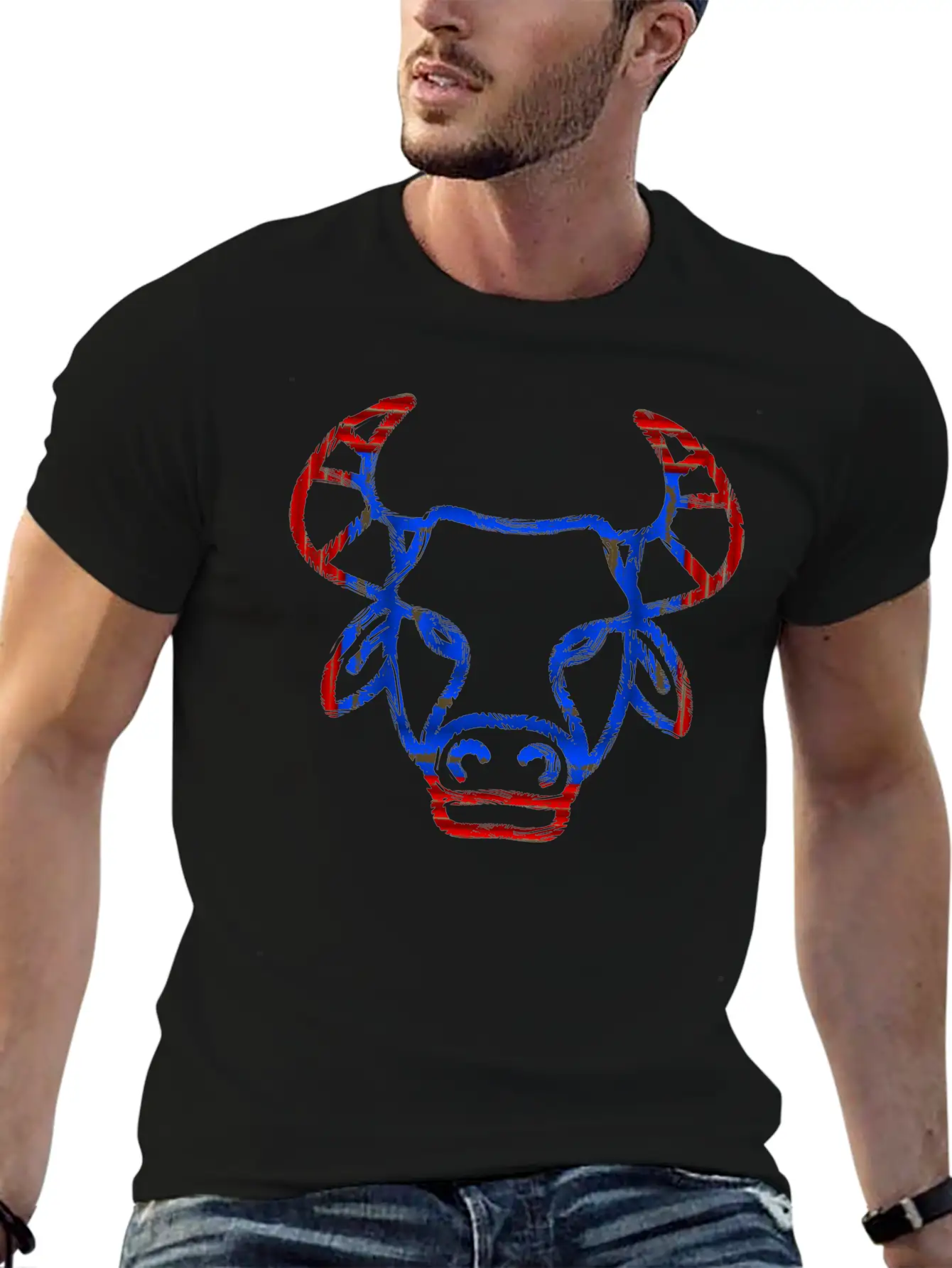 Bull Face Soft Cotton Short Sleeve Tee ¨C Unisex Wardrobe Staple