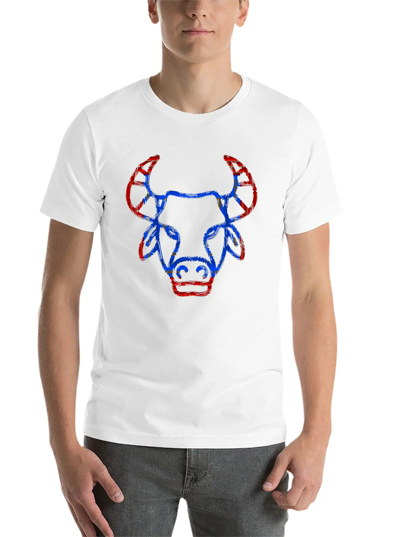Bull Face Soft Cotton Short Sleeve Tee ¨C Unisex Wardrobe Staple