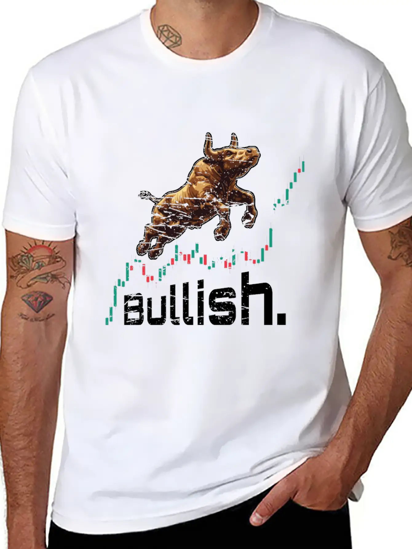 Bullish Chart Bull Stock Market Trading Crypto Soft Cotton Short Sleeve Tee ¨C Unisex Wardrobe Staple