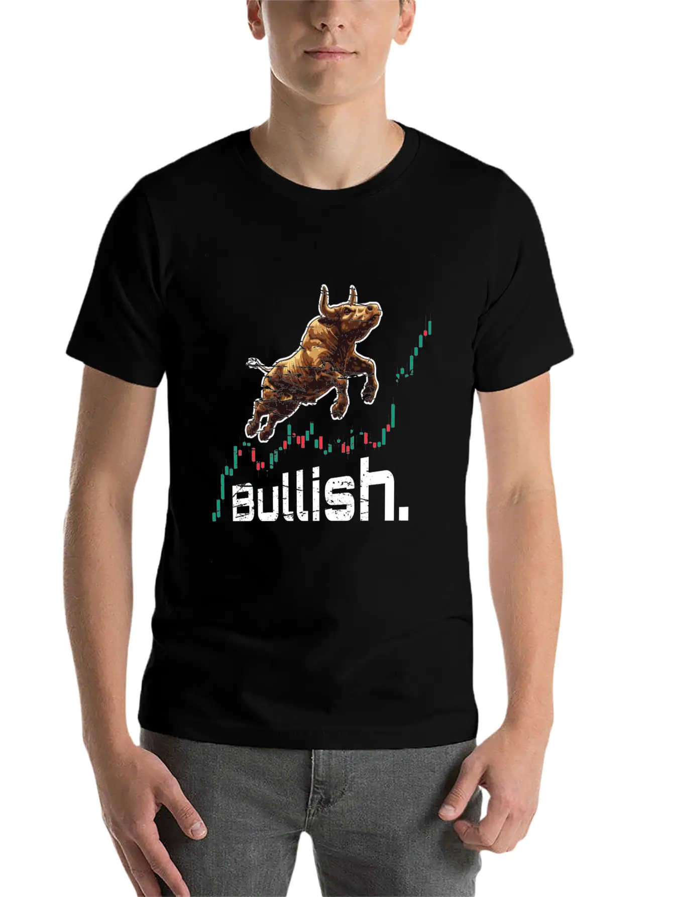 Bullish Chart Bull Stock Market Trading Crypto Soft Cotton Short Sleeve Tee ¨C Unisex Wardrobe Staple