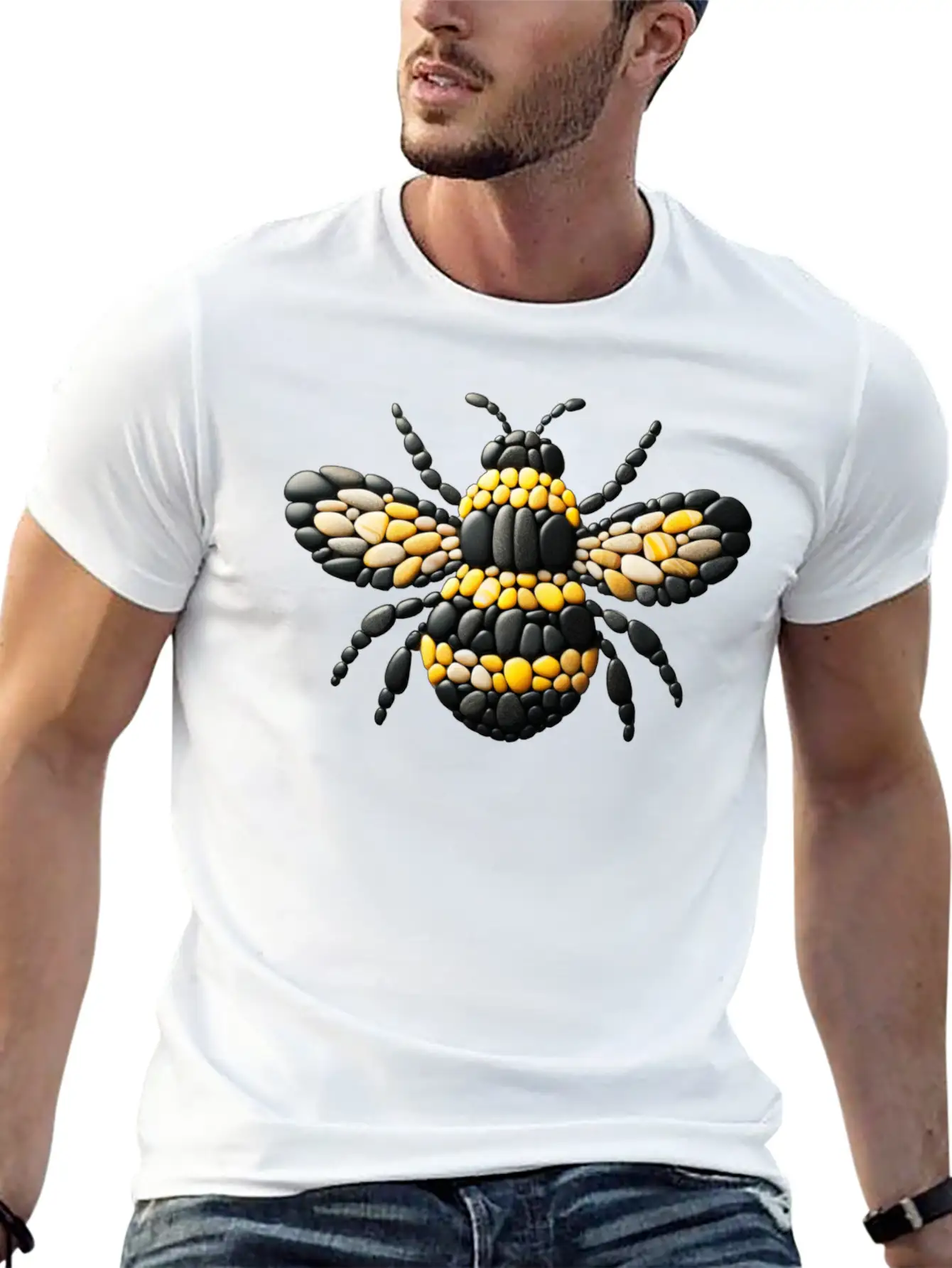 Bumblebee Pebble Artwork Basic Graphic T-Shirt ¨C Daily Comfort In Soft Cotton
