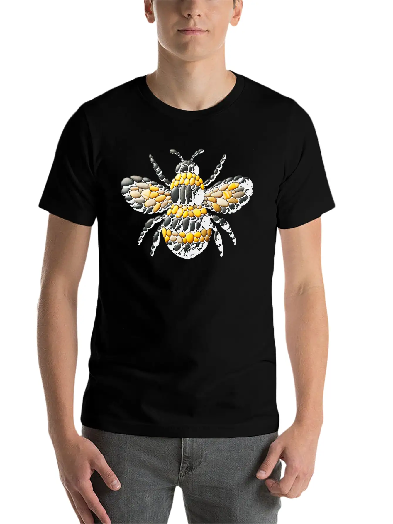 Bumblebee Pebble Artwork Basic Graphic T-Shirt ¨C Daily Comfort In Soft Cotton