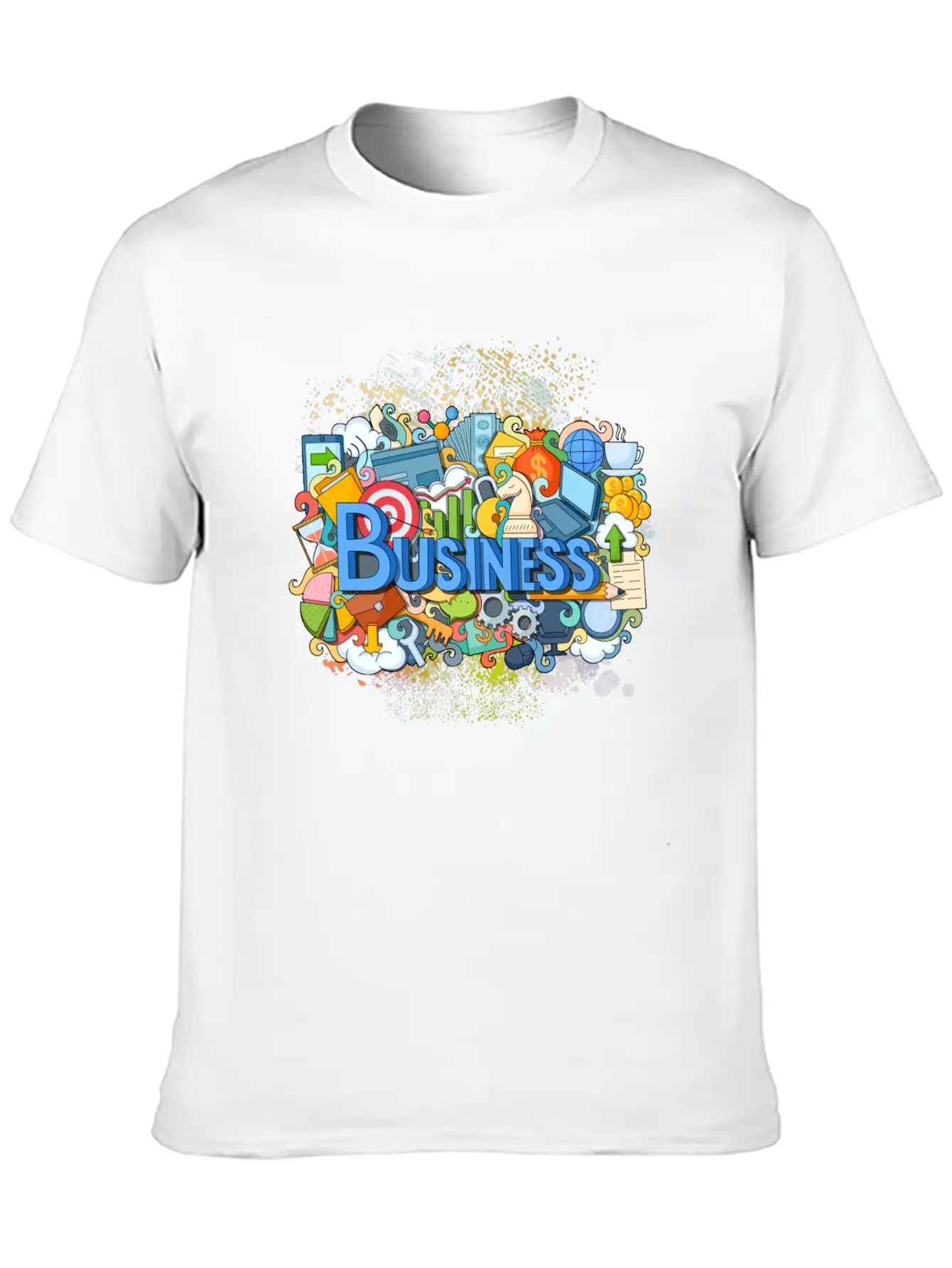 Business Theme Chess Pencil Chart Laptop Coffee Basic Graphic T-Shirt ¨C Daily Comfort In Soft Cotton