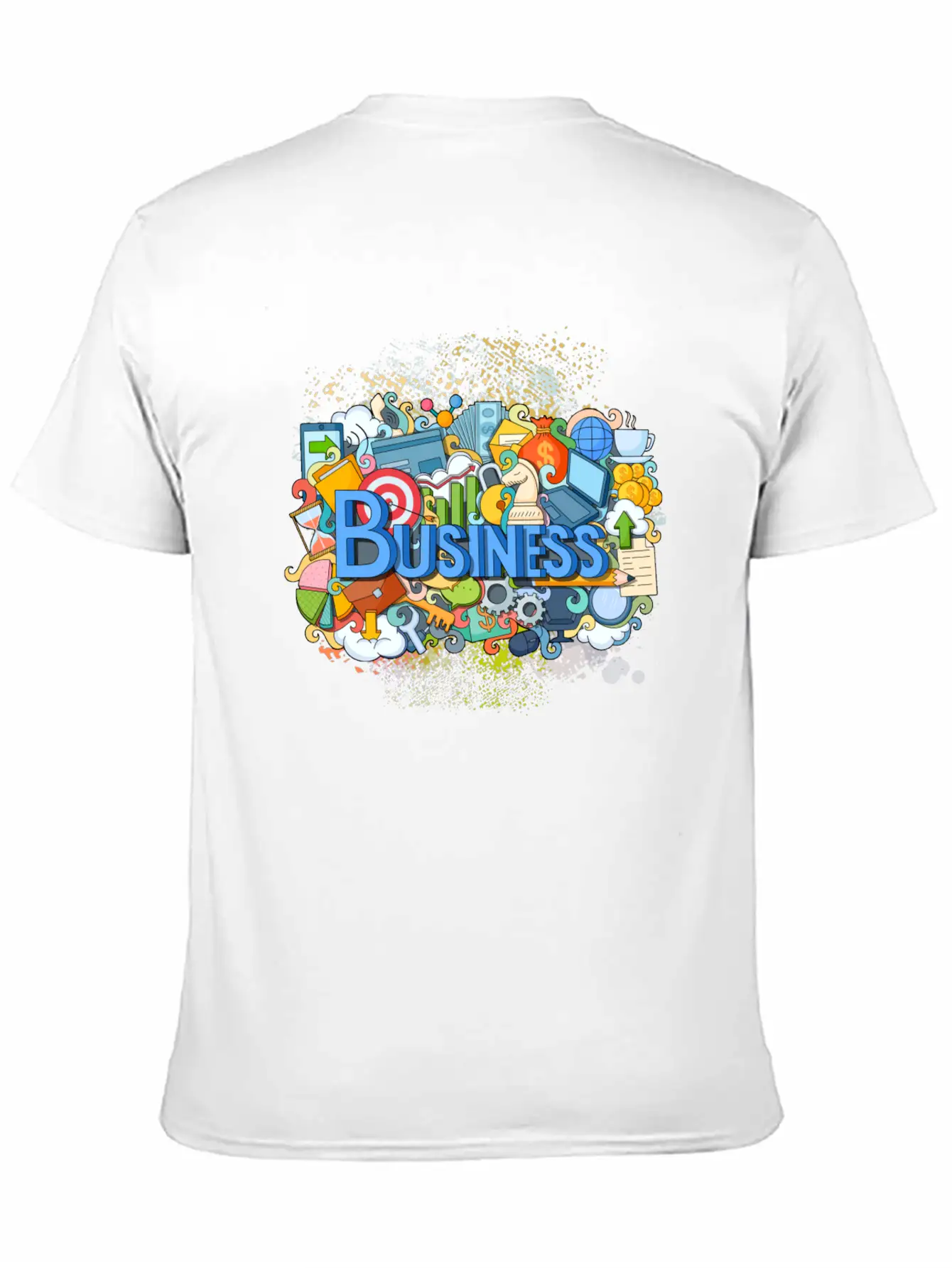 Business Theme Chess Pencil Chart Laptop Coffee Basic Graphic T-Shirt ¨C Daily Comfort In Soft Cotton