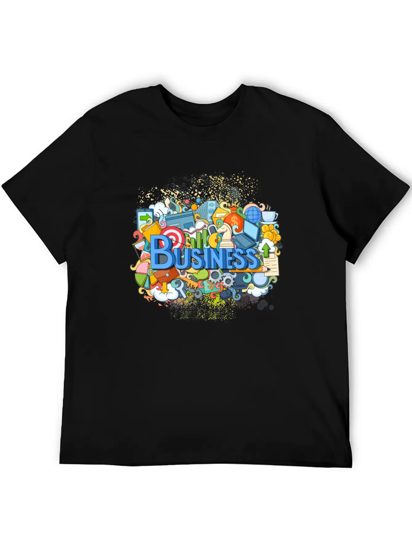 Business Theme Chess Pencil Chart Laptop Coffee Basic Graphic T-Shirt ¨C Daily Comfort In Soft Cotton