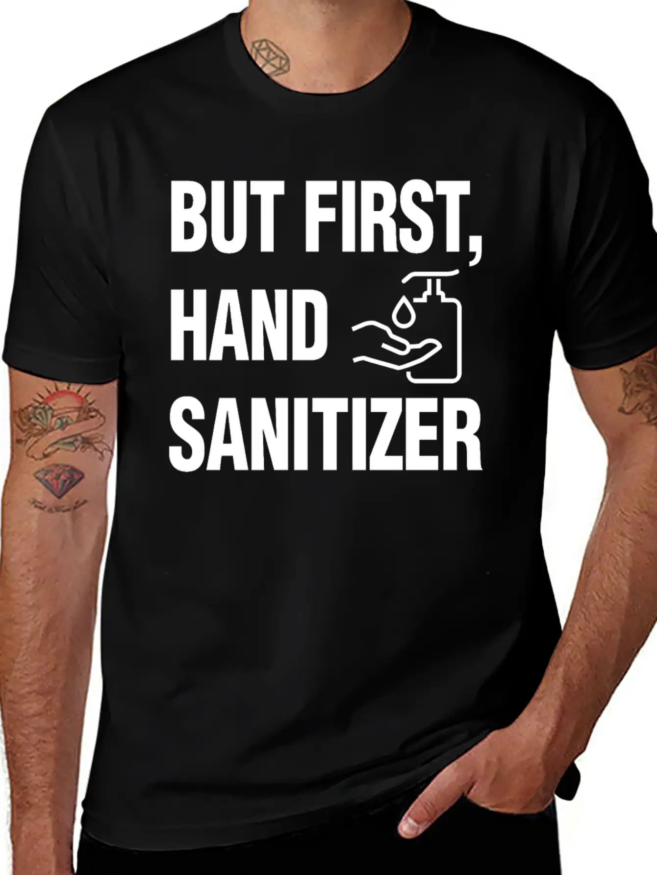 But First Hand Sanitizer Hygiene And Cleanliness F Essential Cotton Tee For Daily Outfits ¨C Unisex Style