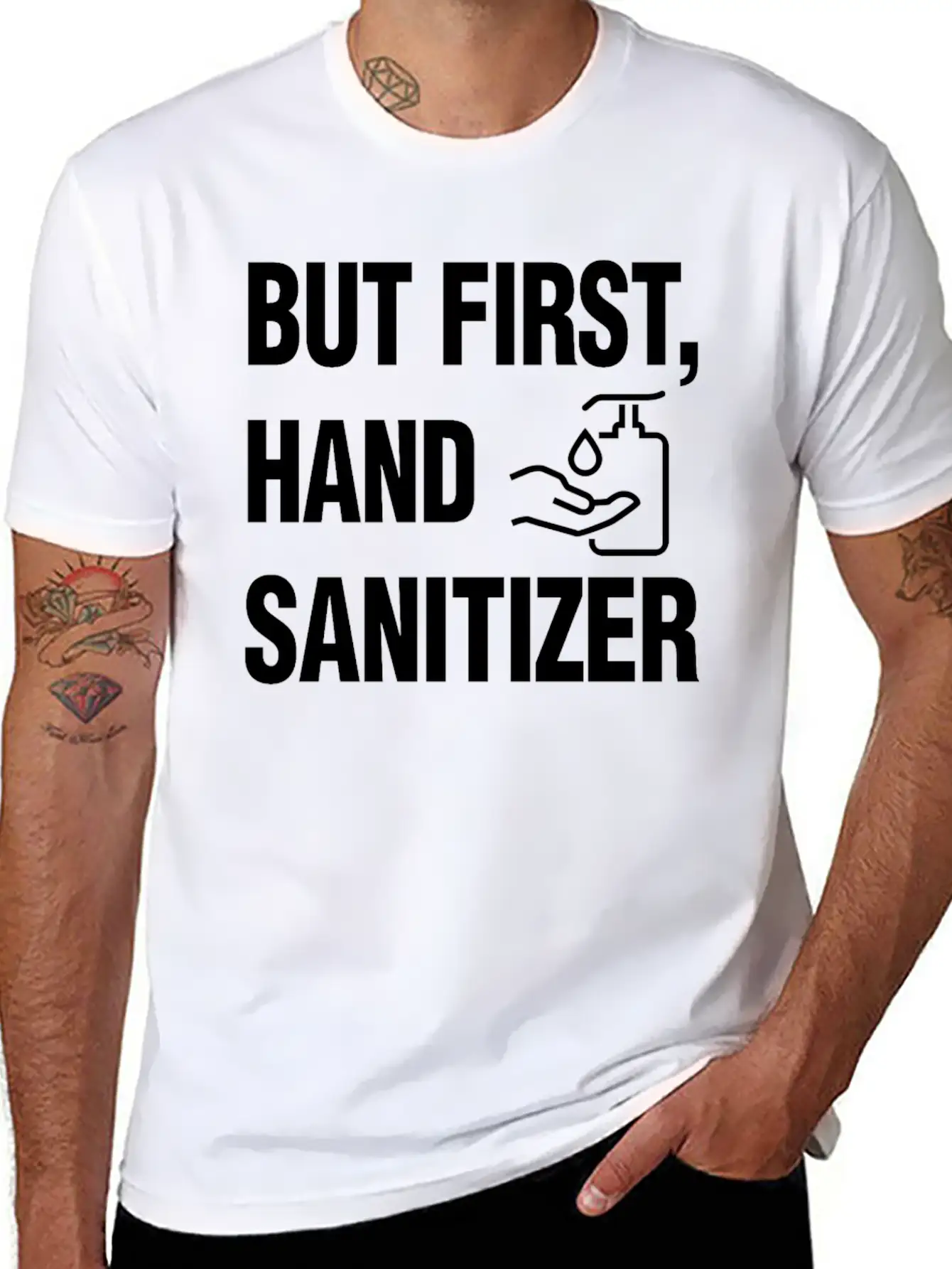 But First Hand Sanitizer Hygiene And Cleanliness F Essential Cotton Tee For Daily Outfits ¨C Unisex Style