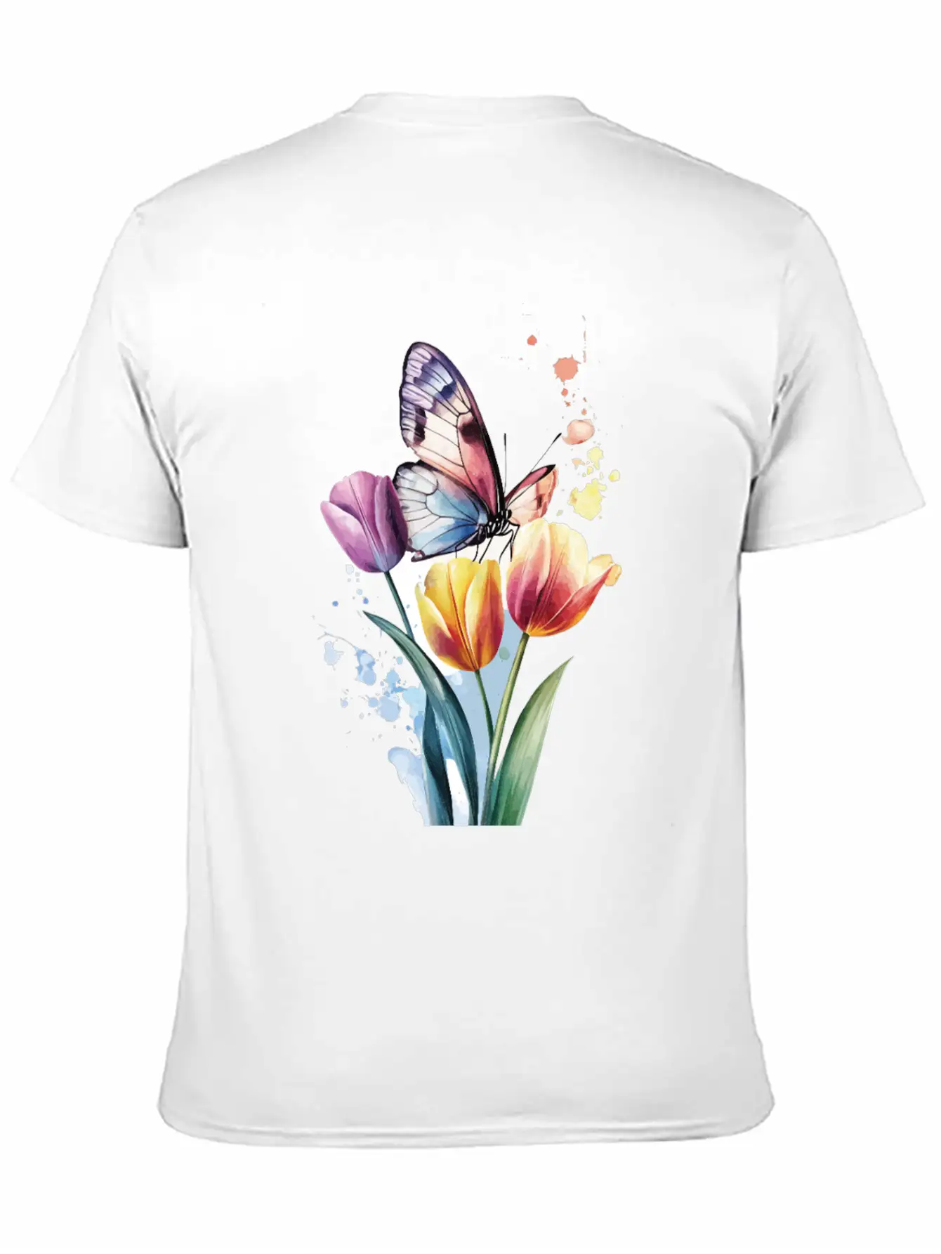 Butterfly Tulip Basic Graphic T-Shirt ¨C Daily Comfort In Soft Cotton
