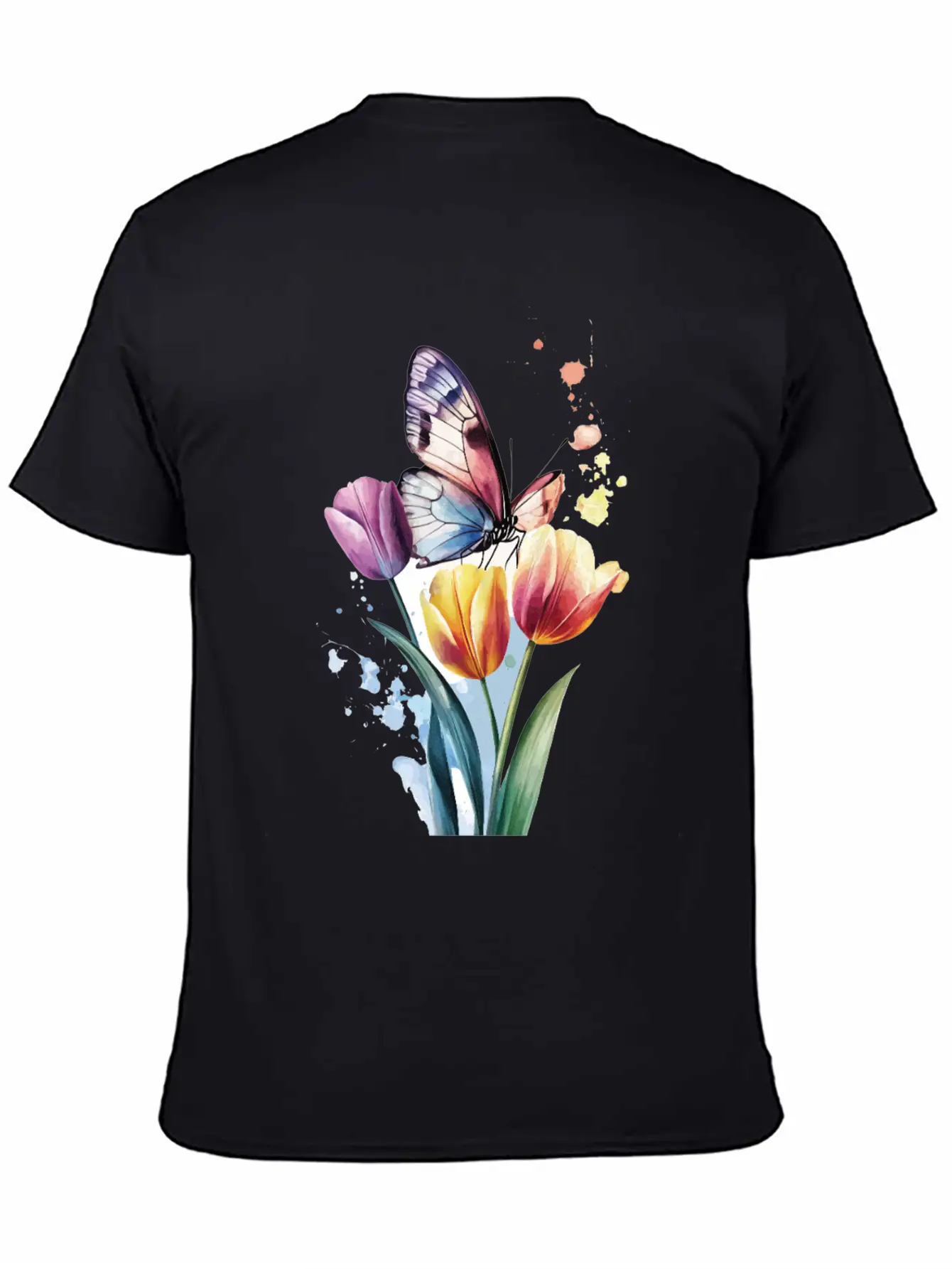Butterfly Tulip Basic Graphic T-Shirt ¨C Daily Comfort In Soft Cotton