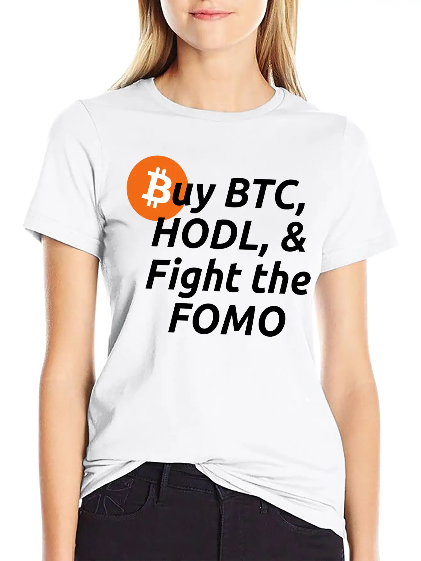 Buy BTC HODL Fight The FOMO Crypto Clothing Basic Graphic T-Shirt ¨C Daily Comfort In Soft Cotton