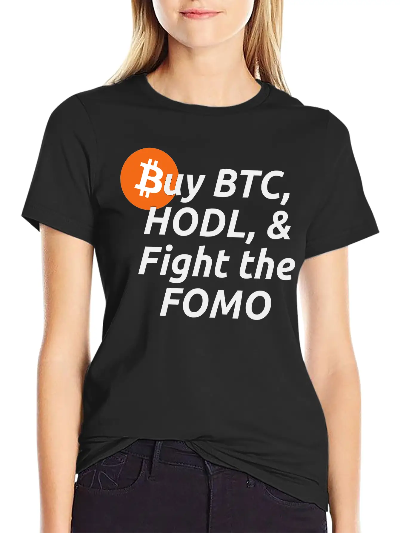 Buy BTC HODL Fight The FOMO Crypto Clothing Basic Graphic T-Shirt ¨C Daily Comfort In Soft Cotton