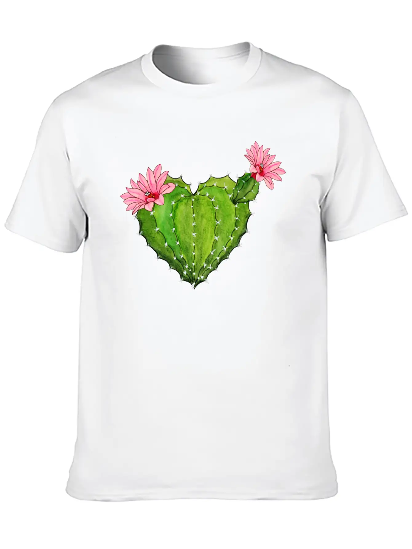 Cactus Heart - Cactus Blossoms - Flower - Cactus Basic Graphic T-Shirt ¨C Daily Comfort In Soft Cotton
