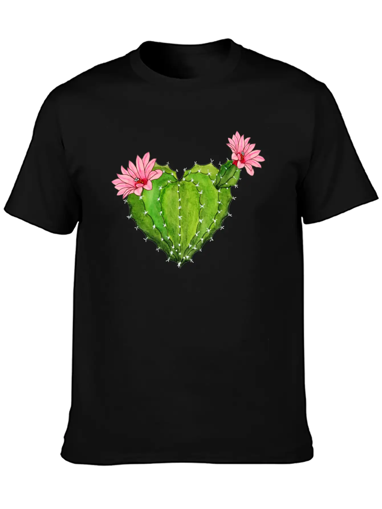 Cactus Heart - Cactus Blossoms - Flower - Cactus Basic Graphic T-Shirt ¨C Daily Comfort In Soft Cotton