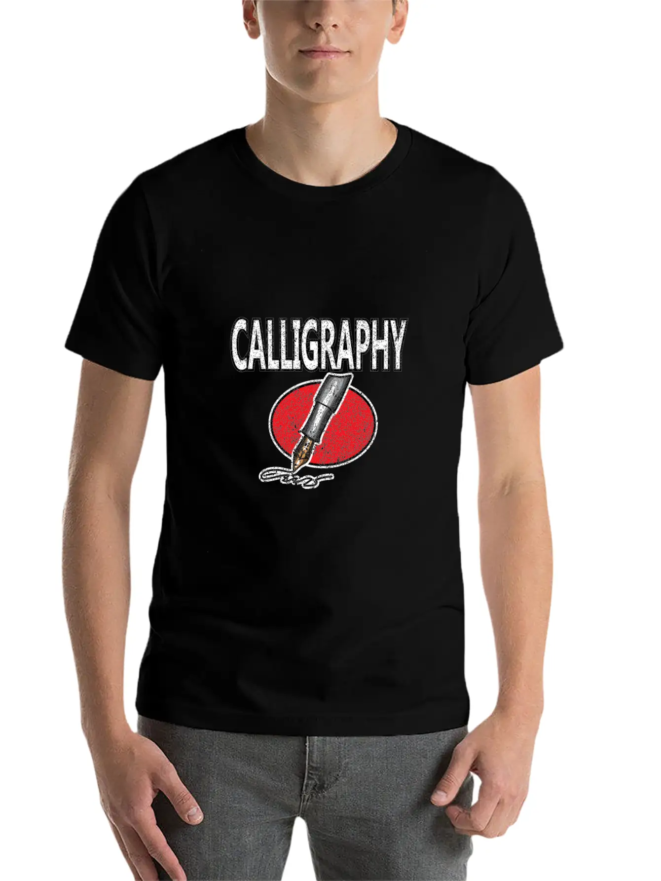 Calligraphy Writing Soft Cotton Short Sleeve Tee ¨C Unisex Wardrobe Staple