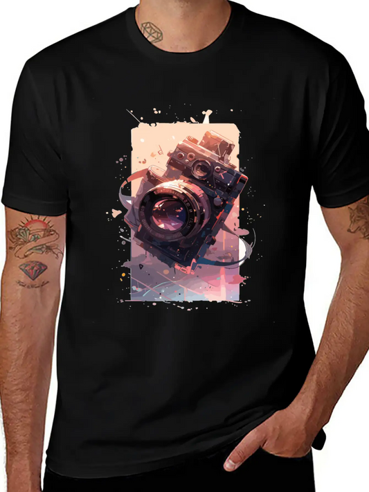 Camera Retro Camera Cameras Analog Basic Graphic T-Shirt ¨C Daily Comfort In Soft Cotton
