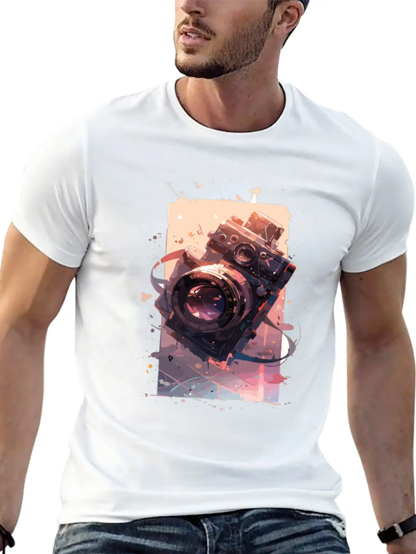 Camera Retro Camera Cameras Analog Basic Graphic T-Shirt ¨C Daily Comfort In Soft Cotton