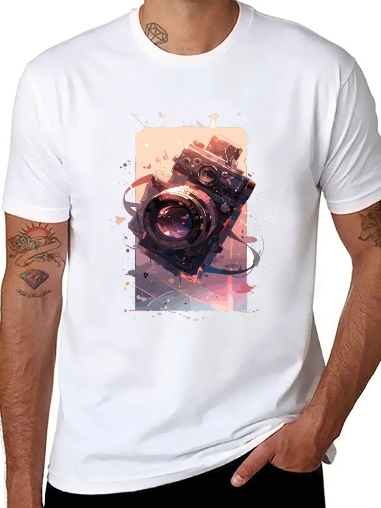 Camera Retro Camera Cameras Analog Basic Graphic T-Shirt ¨C Daily Comfort In Soft Cotton