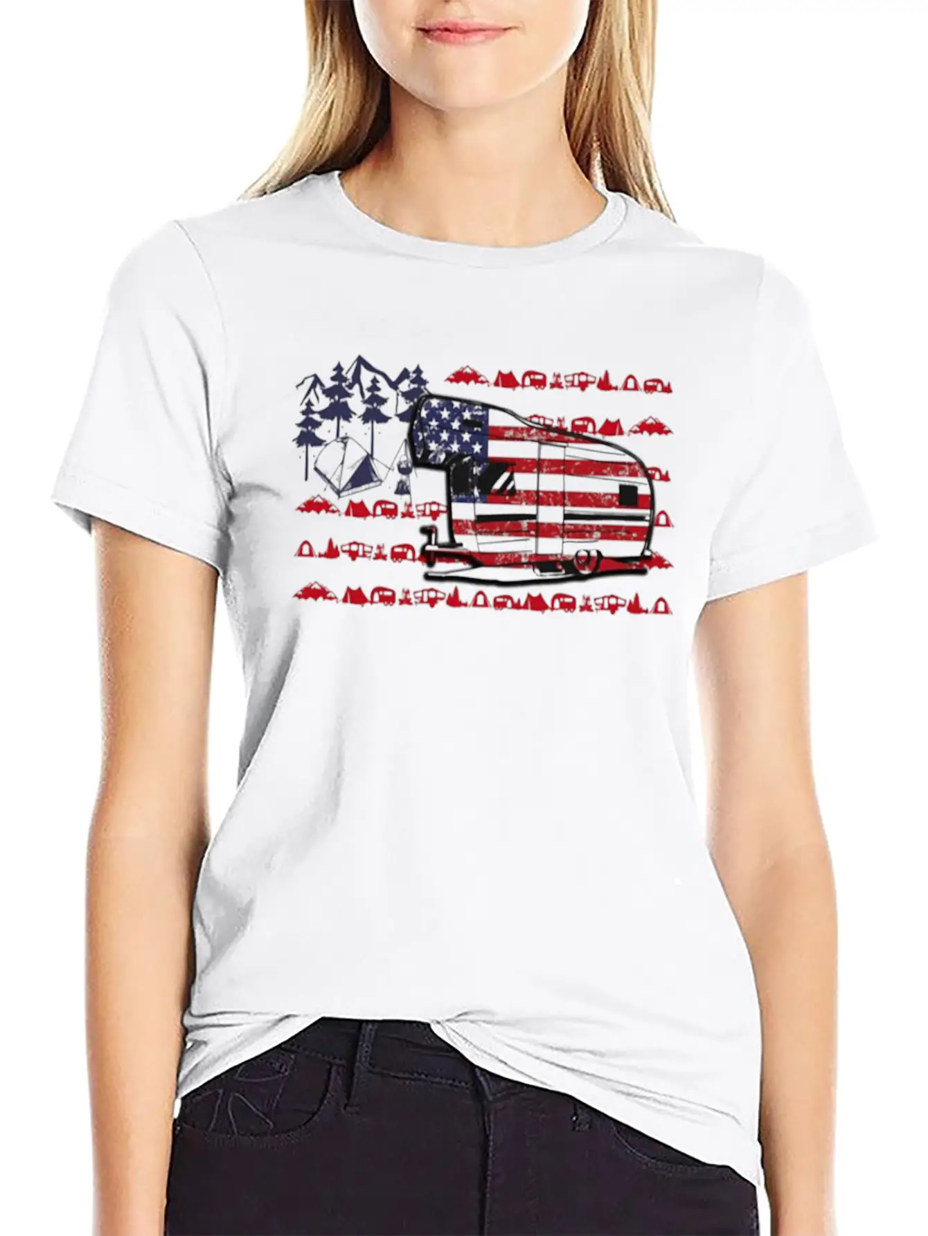 CAMPING FLAG Essential Cotton Tee For Daily Outfits ¨C Unisex Style