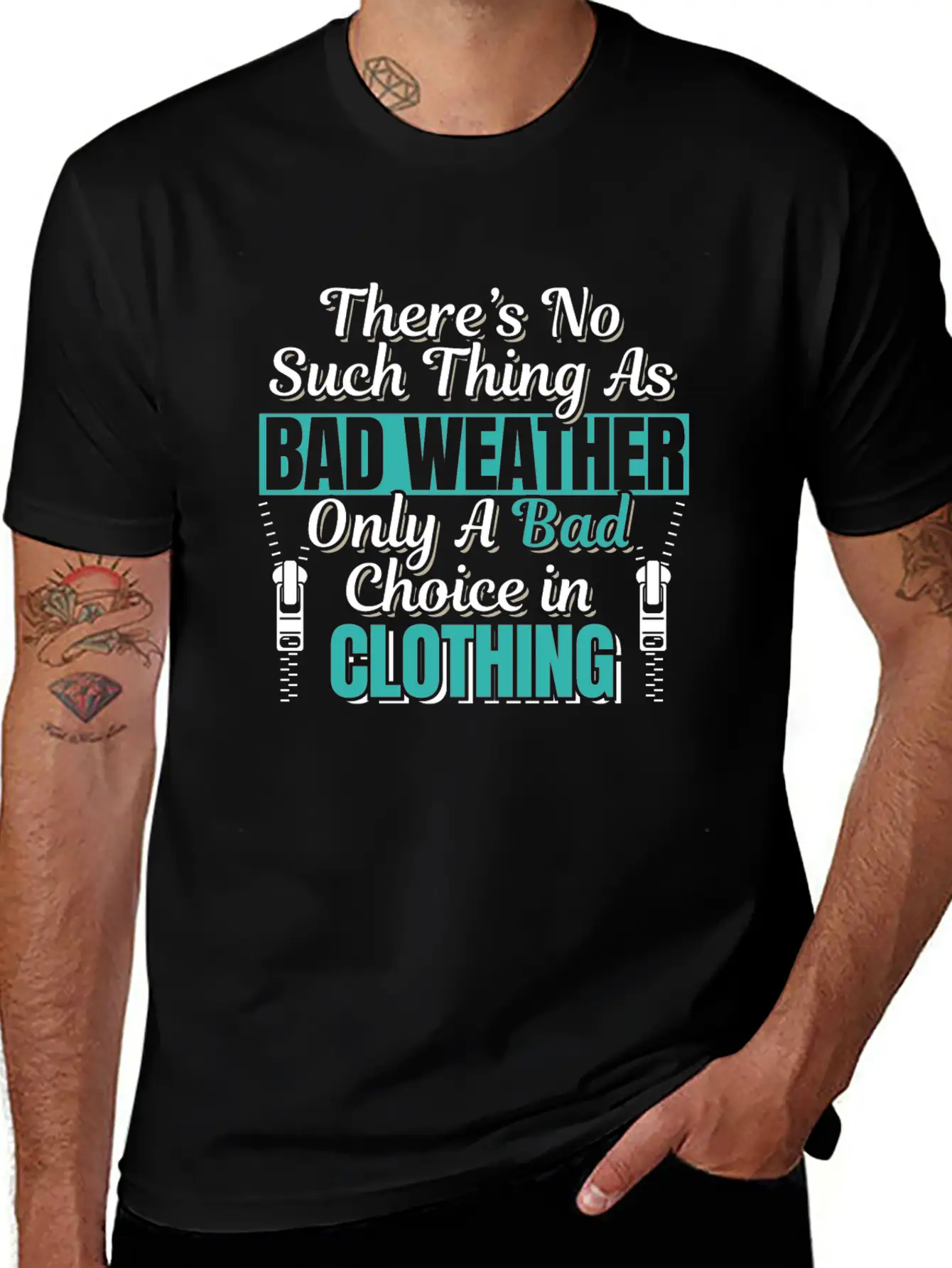 Camping Hiking Outdoor Bad Weather Quote Essential Cotton Tee For Daily Outfits ¨C Unisex Style