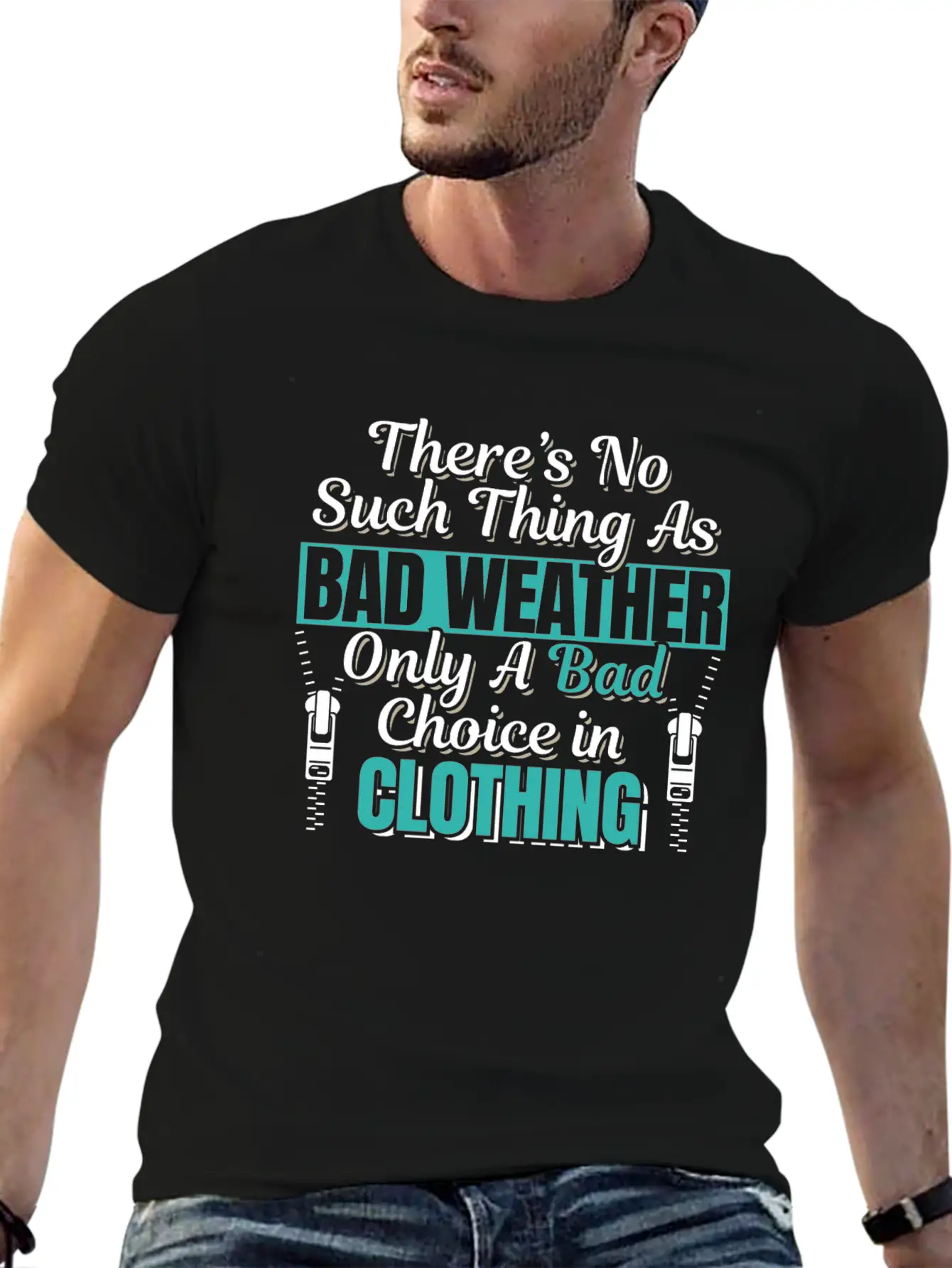 Camping Hiking Outdoor Bad Weather Quote Essential Cotton Tee For Daily Outfits ¨C Unisex Style