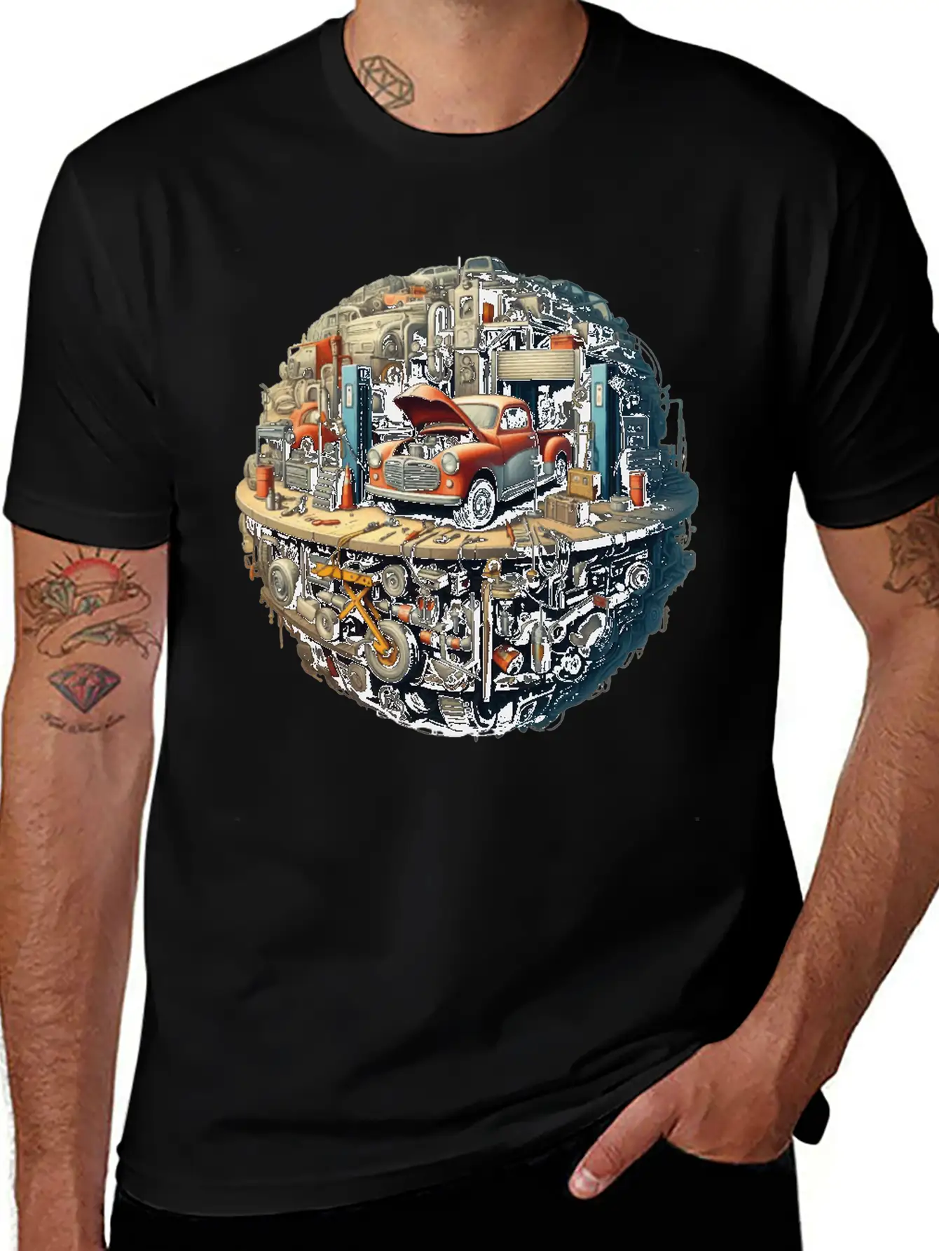 Car Workshop Planet Soft Cotton Short Sleeve Tee ¨C Unisex Wardrobe Staple