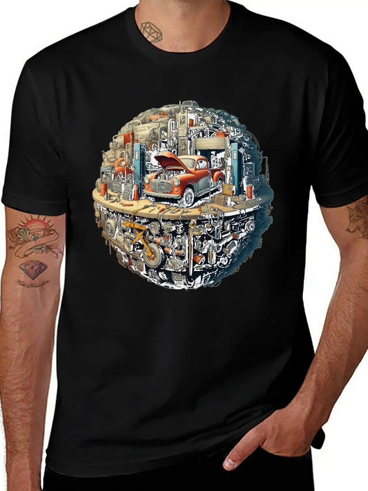 Car Workshop Planet Soft Cotton Short Sleeve Tee ¨C Unisex Wardrobe Staple